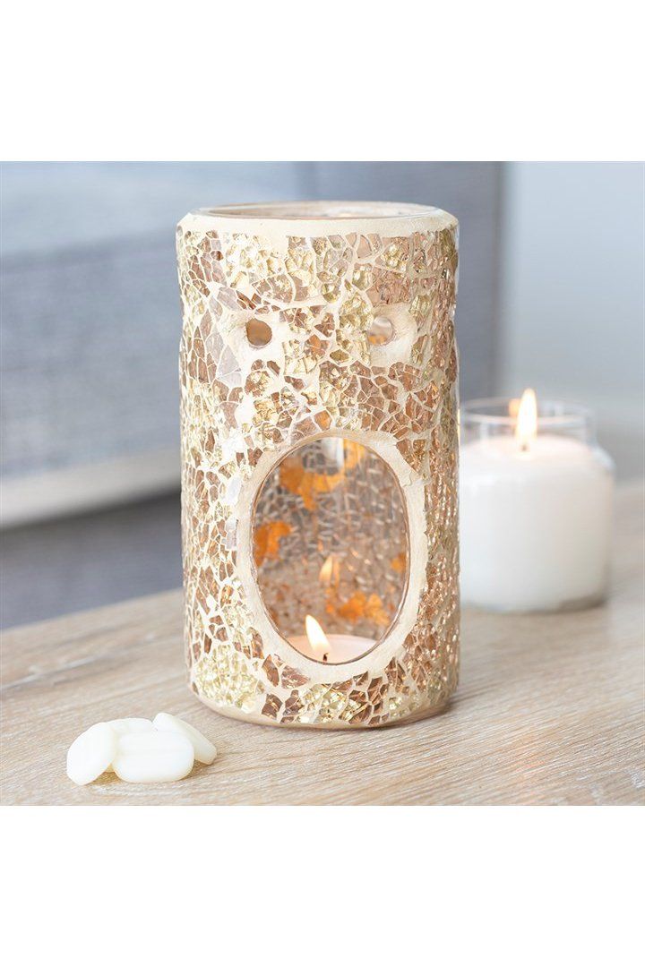 KDMD Gold Pillar Crackle Glass Oil Burner image 4