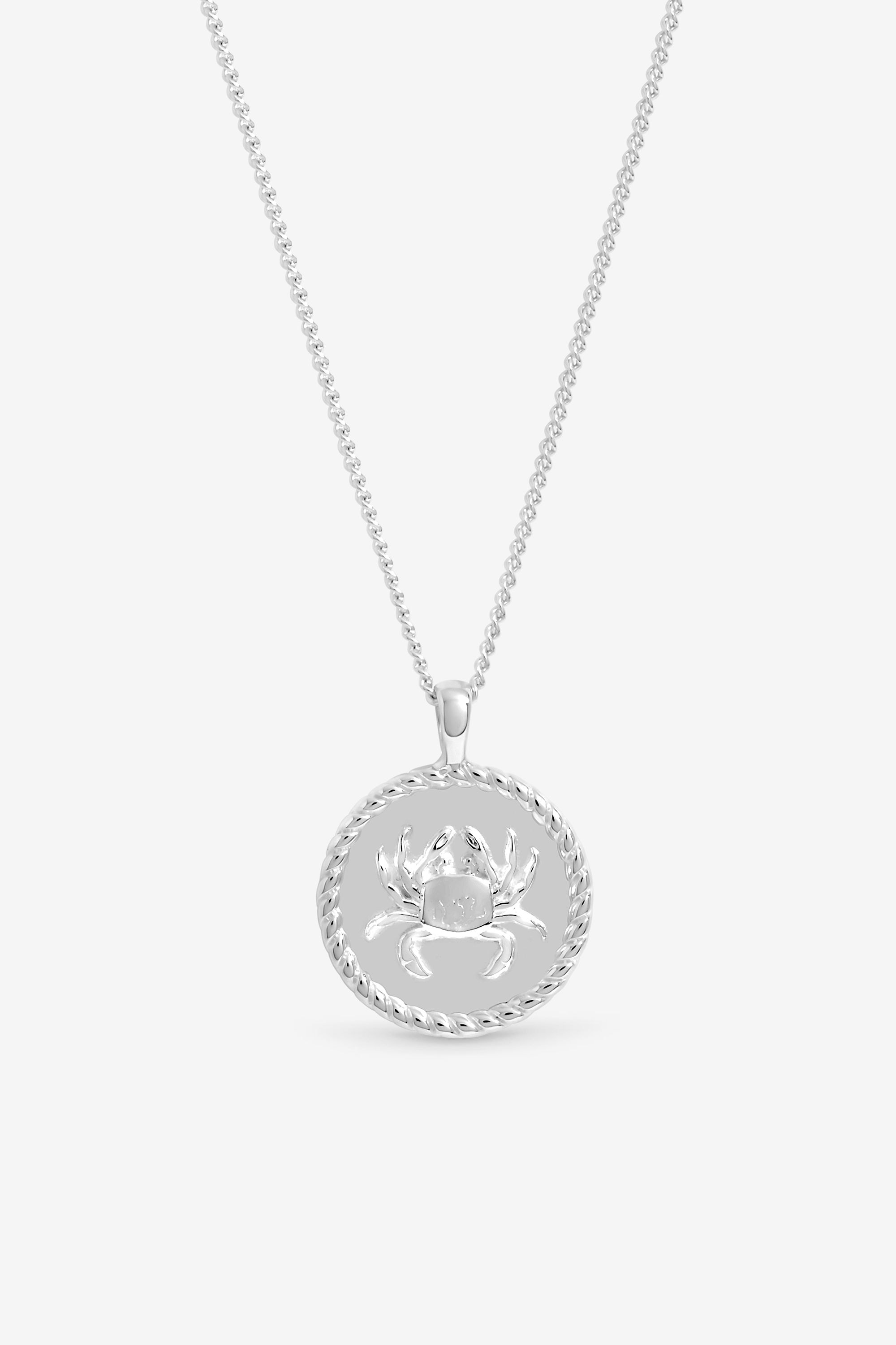Simply Silver Sterling Silver 925 Zodiac Pendant - Cancer