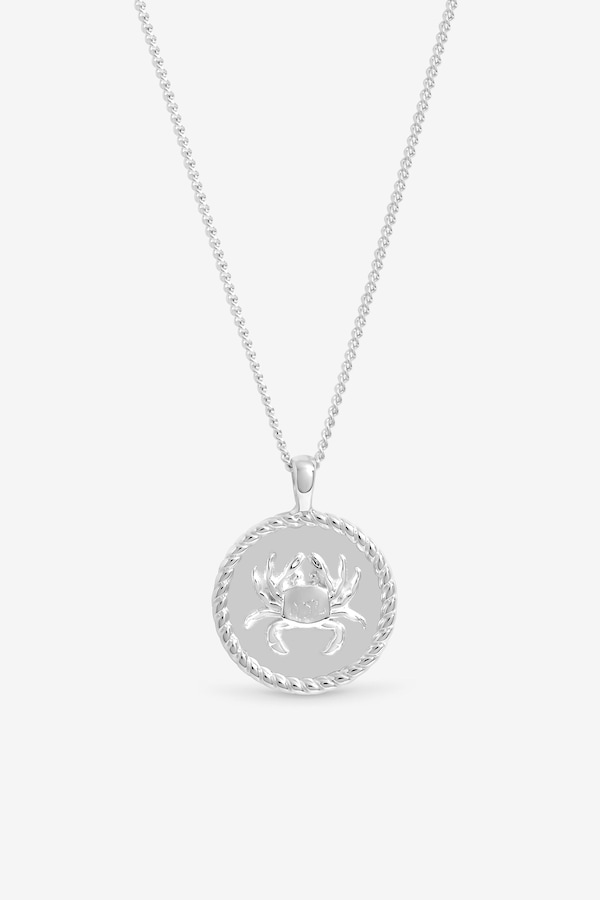 Simply Silver Sterling Silver 925 Zodiac Pendant - Cancer