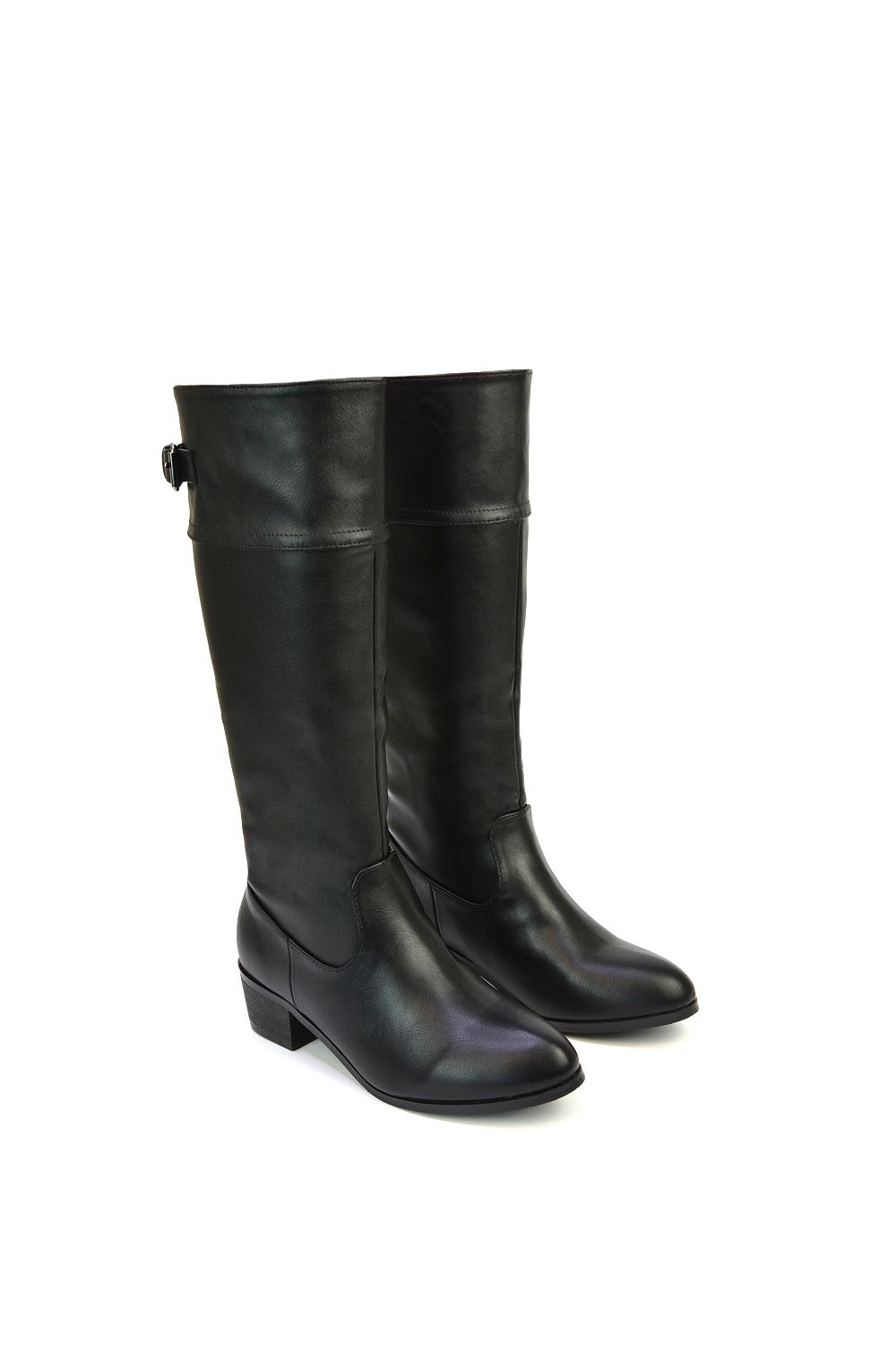 XY London 'Caiden' Knee High Low Block Heel Western Boots image 4