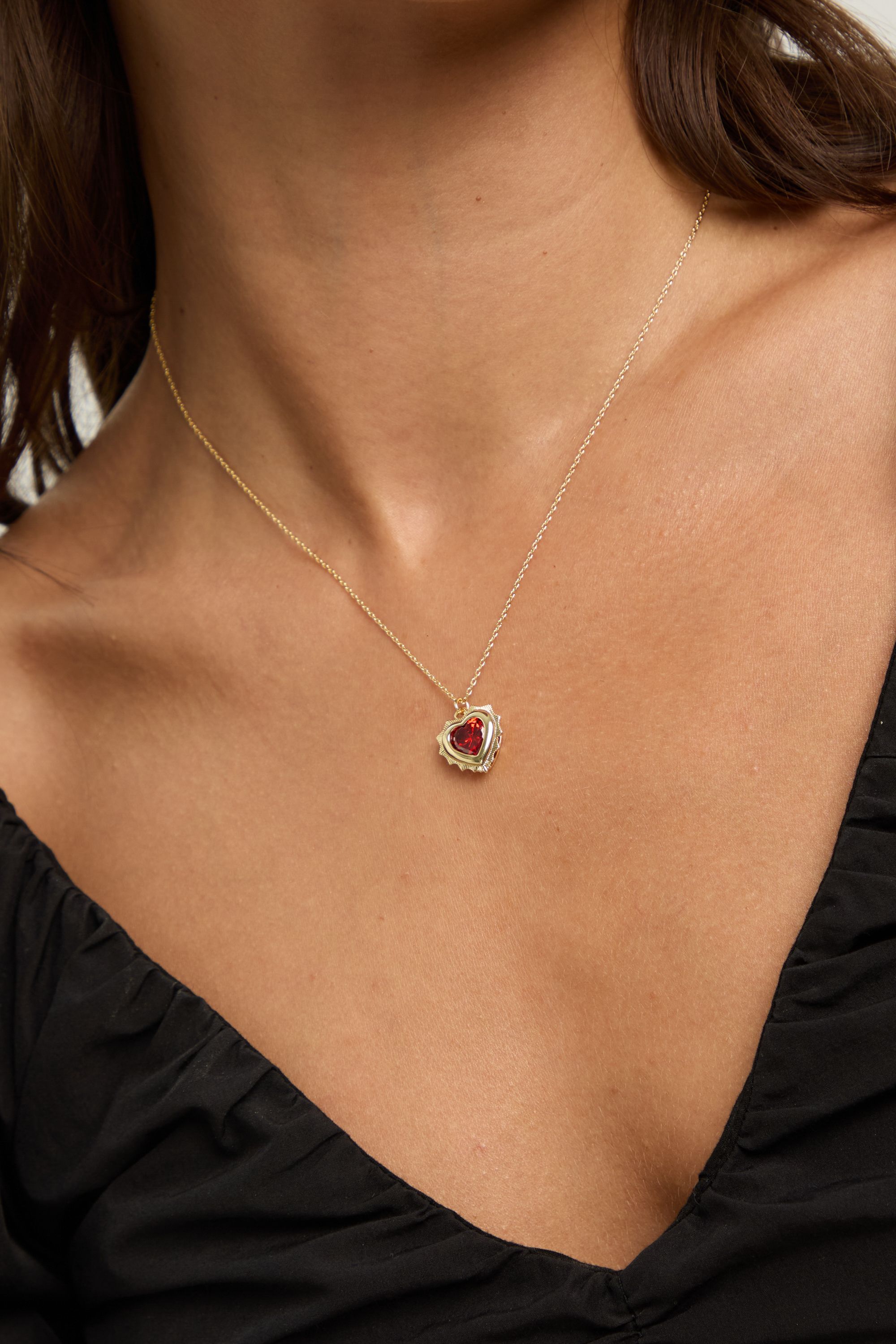 Jon Richard 14Ct Real Gold Plated Heart Birthstone Pendant - July - Gift Boxed image 3