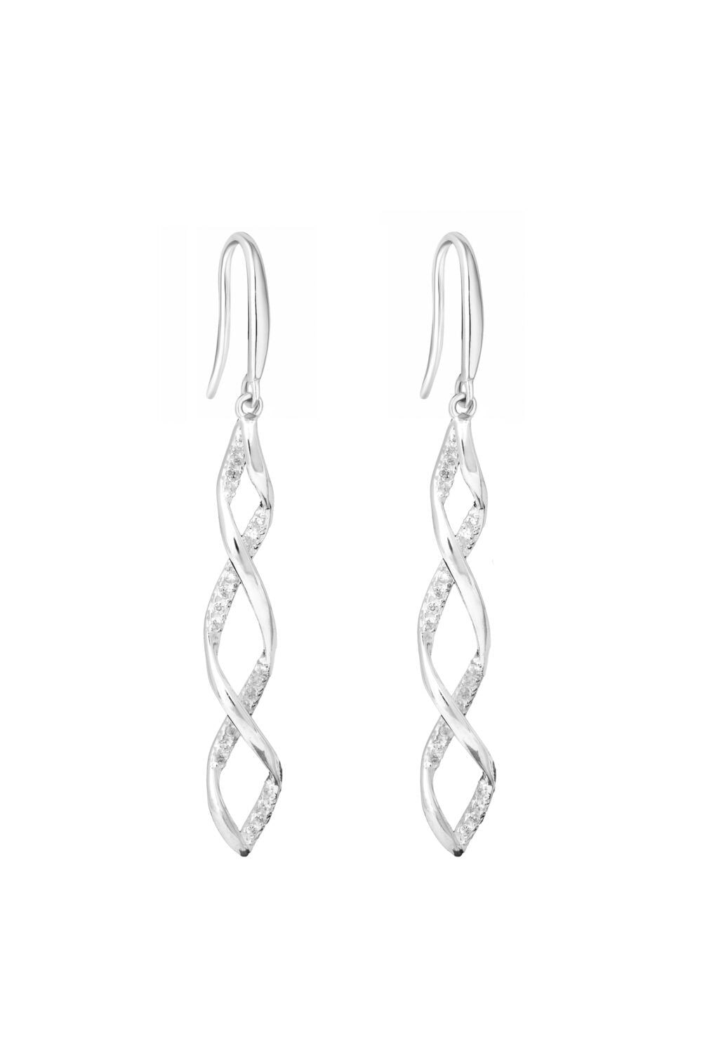 Simply Silver Simply Silver Sterling Silver 925 With Cubic Zirconia Wrapped In Love Intertwined Drop Earrings image 1