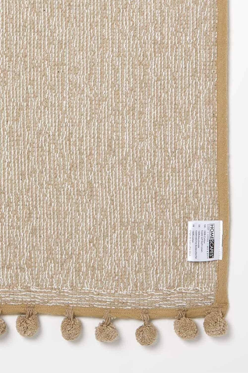 Homescapes Tufted Bath Mat 100% Cotton with Pom Pom Edges image 5