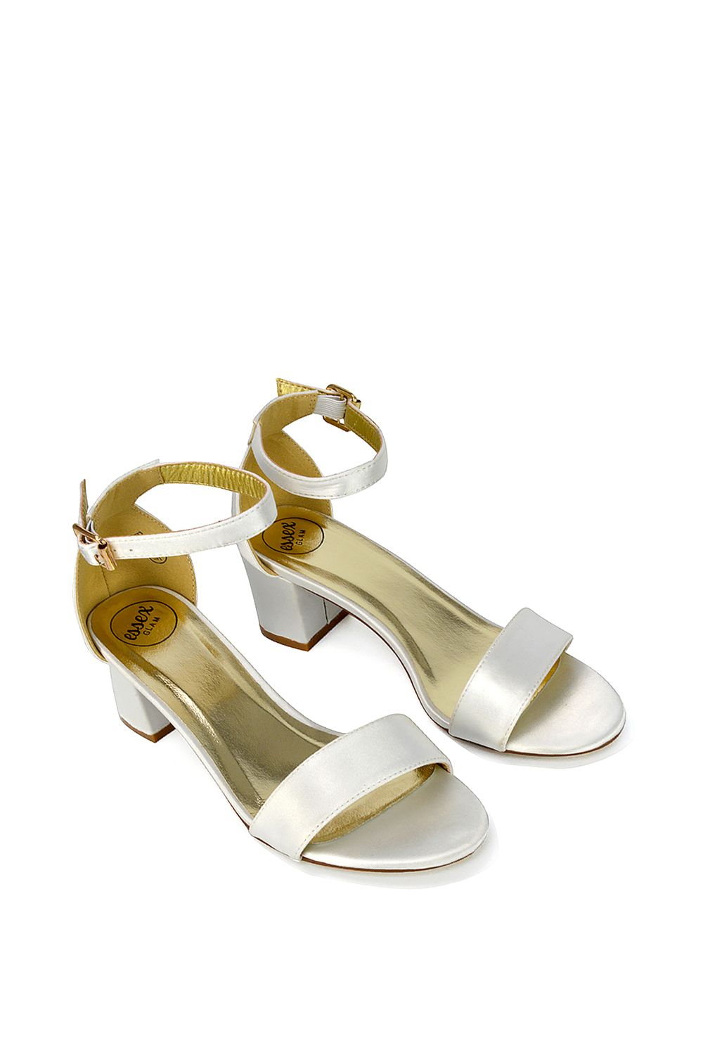 XY London 'Rita' Buckle Up Ankle Strap Low Mid-Block High Heel Sandals image 4