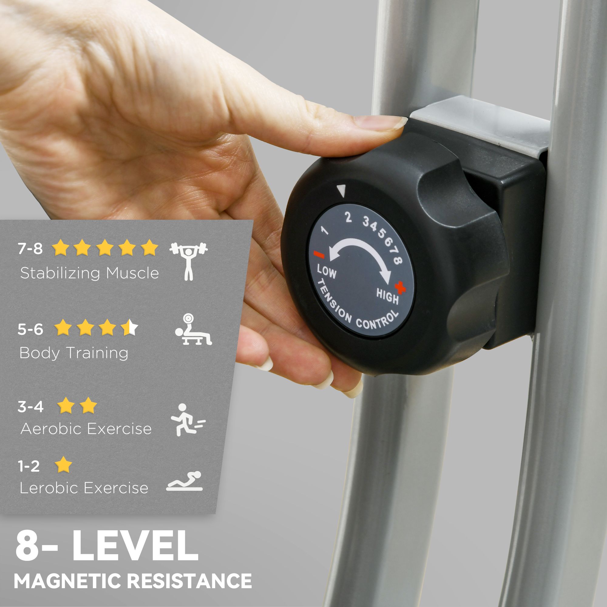 SPORTNOW Folding Exercise Bike with 8-Level Magnetic Resistance image 5