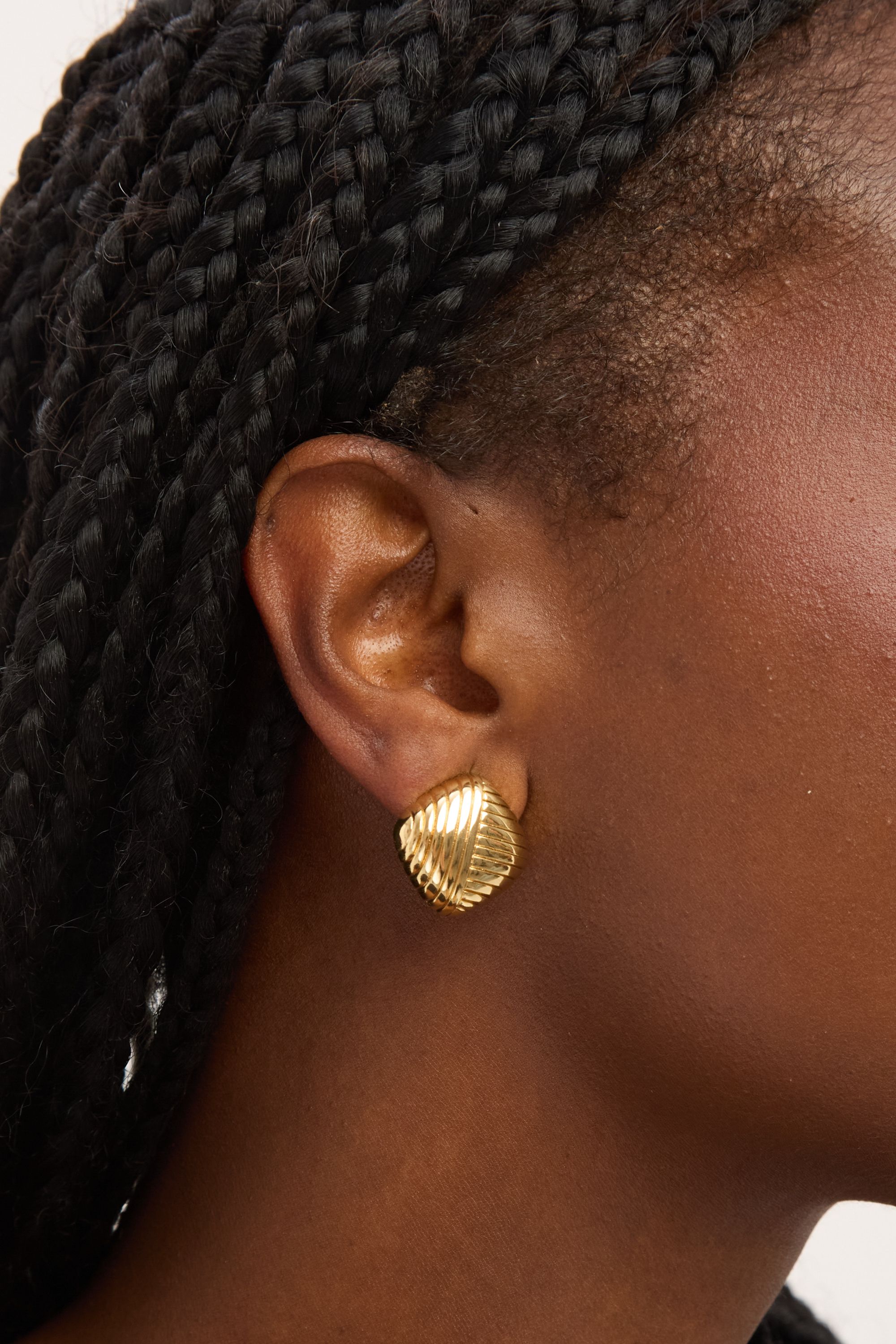 Jon Richard Gold Plated Ridge Square Clip Earrings image 3