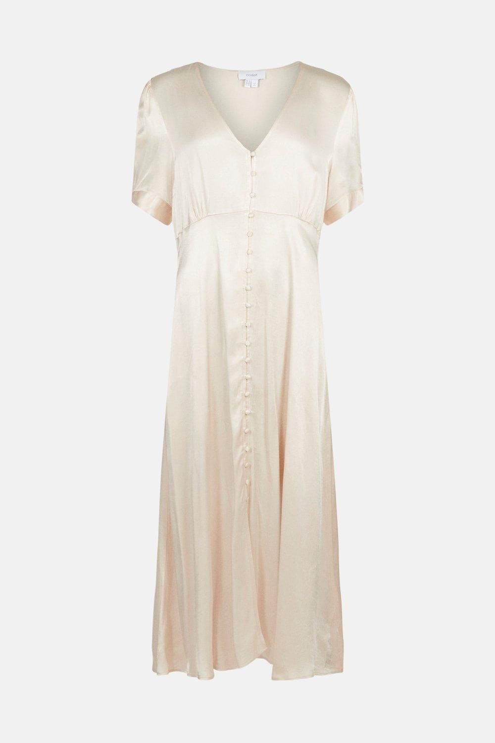 Coast Plus Size Button Up Satin Maxi Dress Champagne image 4
