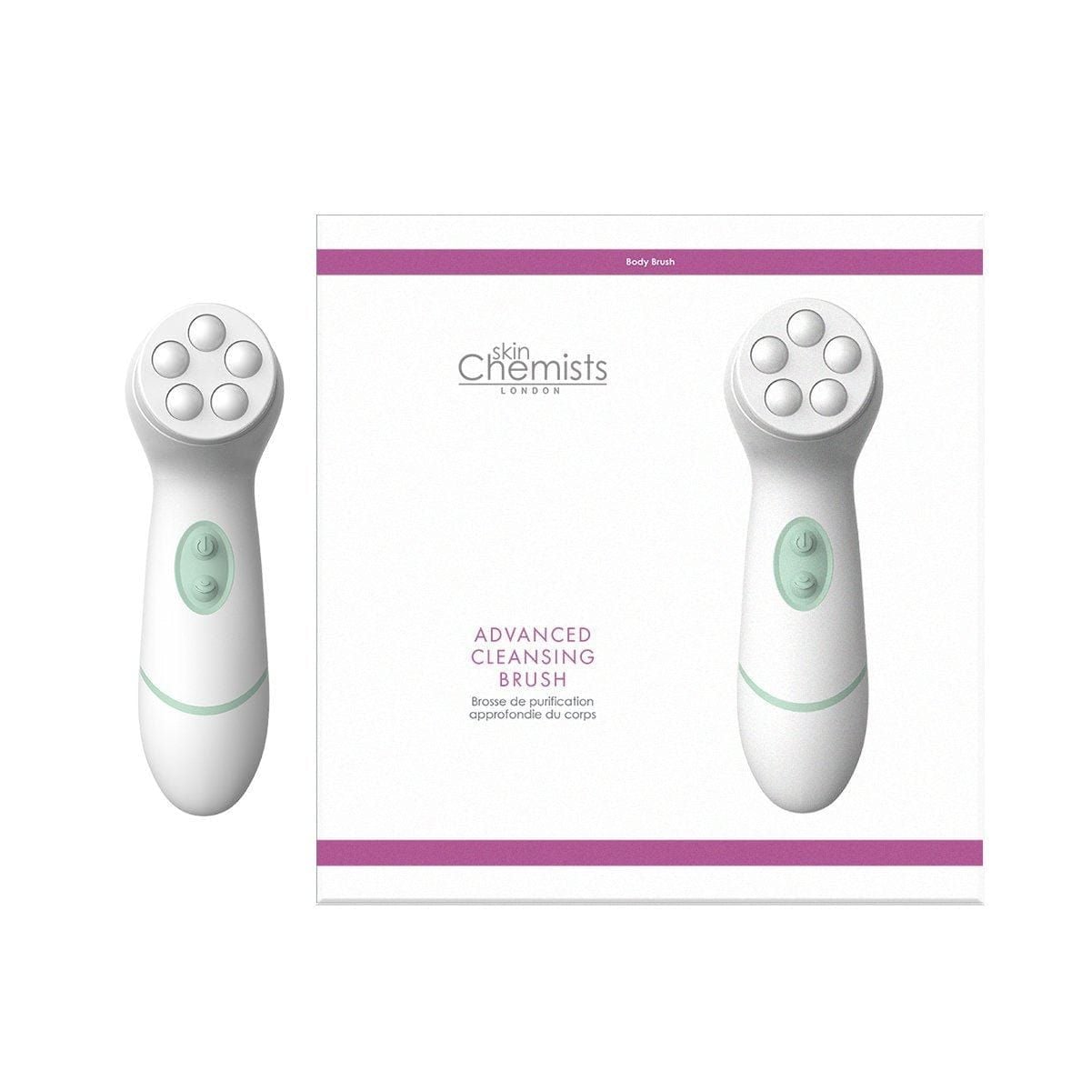 skinChemists professional Advanced Facial & Body Cleansing Brush - 4 Heads x 2 Duo Pack image 3