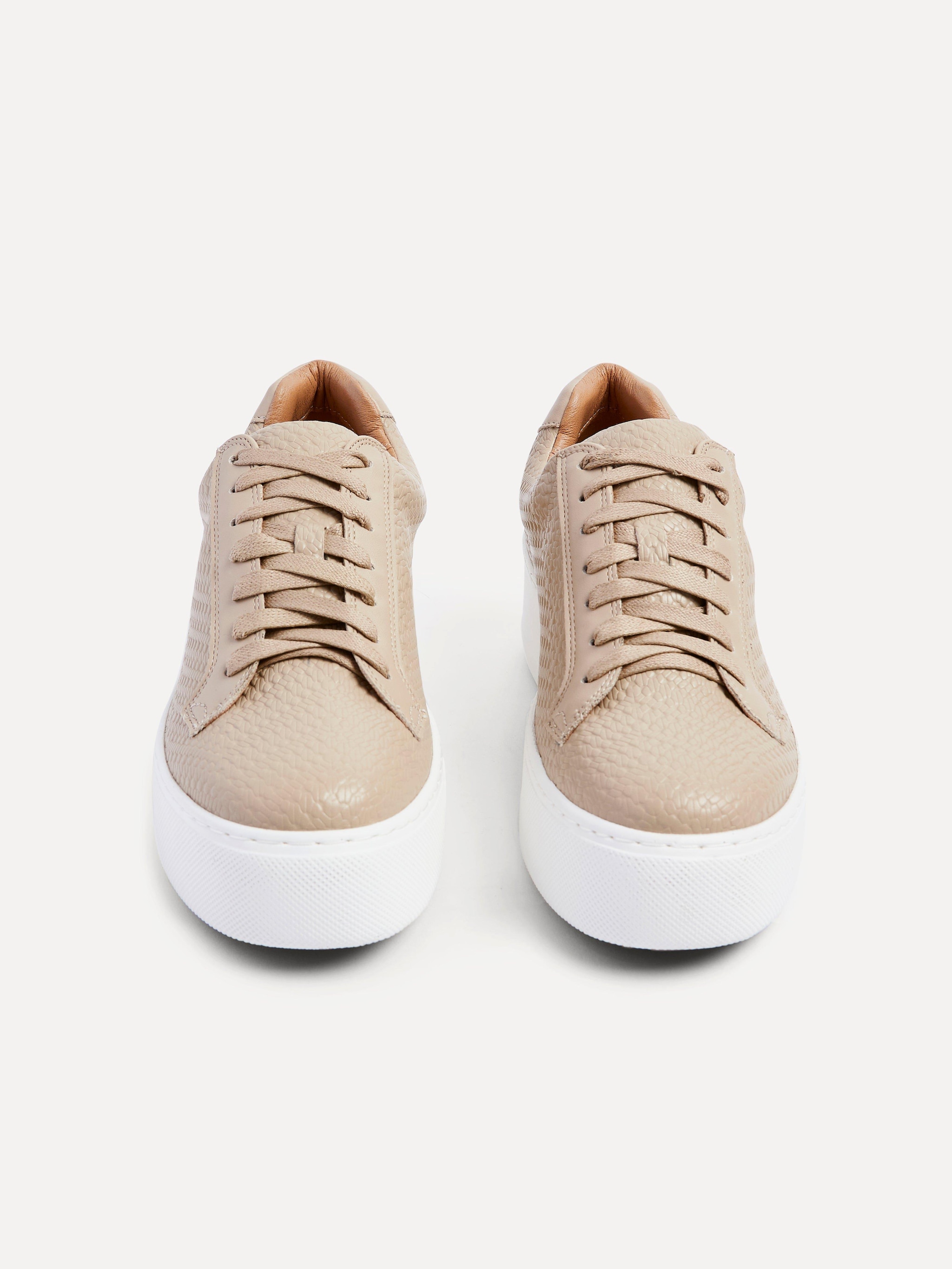 Linzi Twyla Mocha Faux Leather Platform Trainer image 4