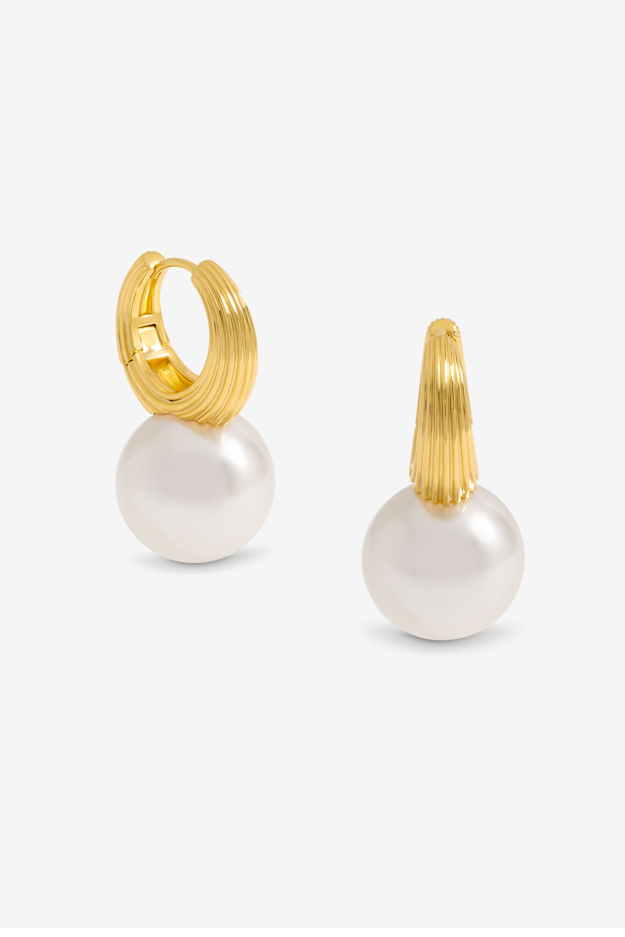 Jon Richard Ridge Hoop And Pearl Statement Earrings image 1