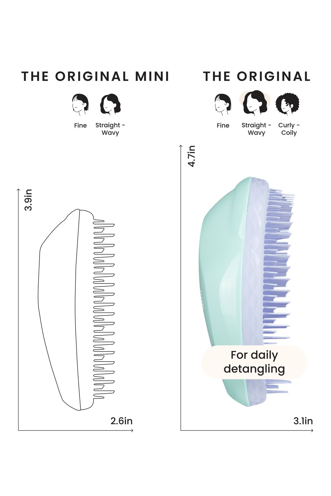 Tangle Teezer Fine and Fragile Detangling Hairbrush - Mint Violet Green image 8
