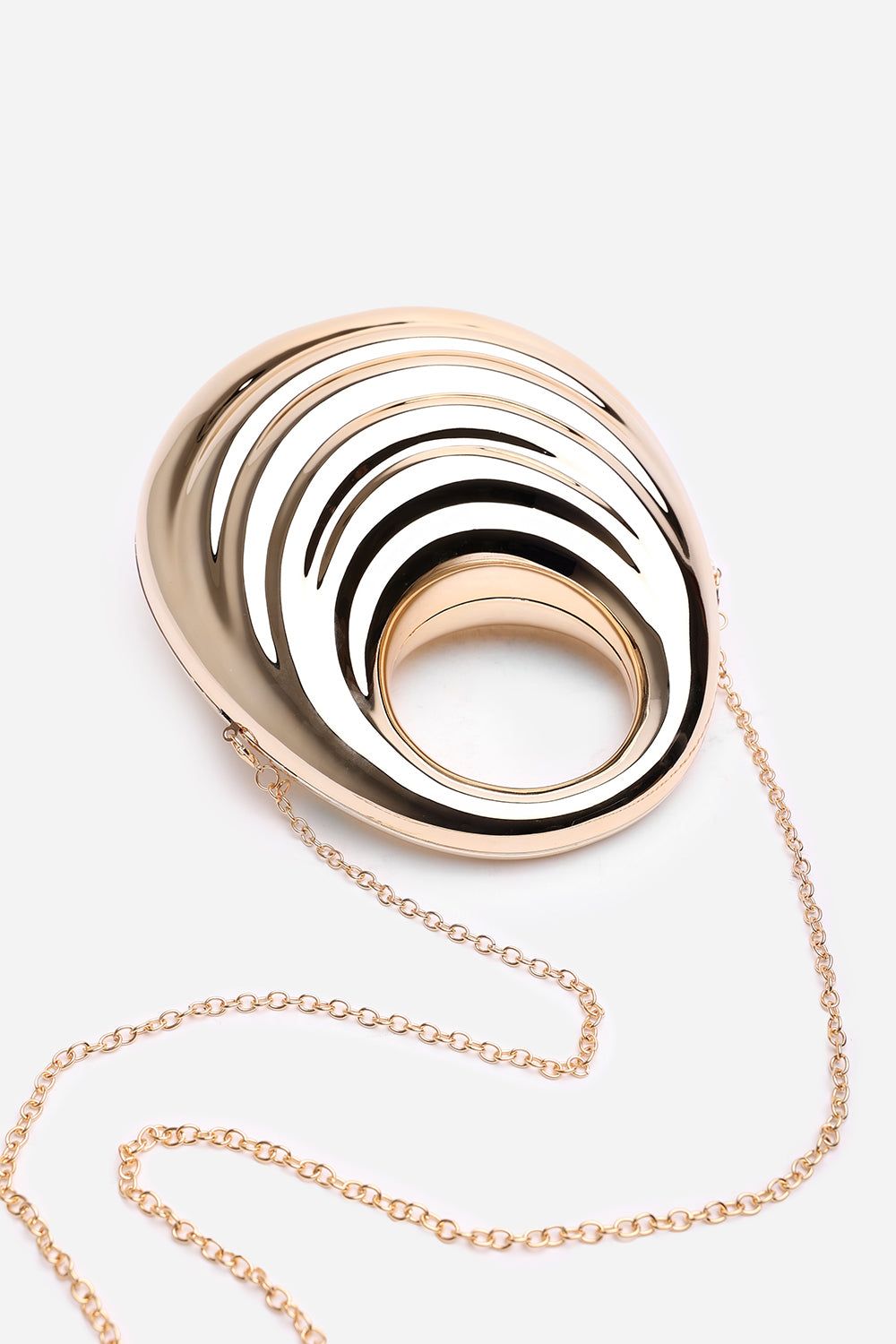 Where's That From 'Lagoon' Chrome Effect Sculpted Oval Handle Clutch image 5