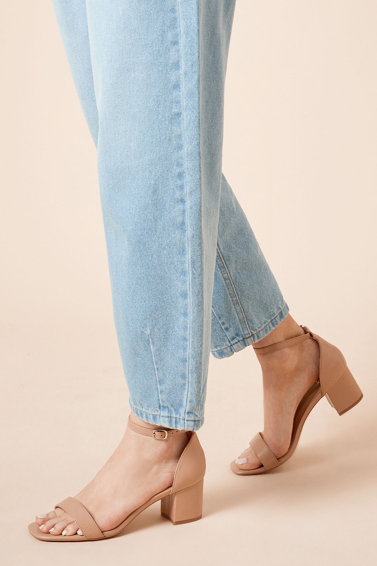 Dorothy Perkins Sammy Barely There Low Block Heel Sandals Taupe image 3