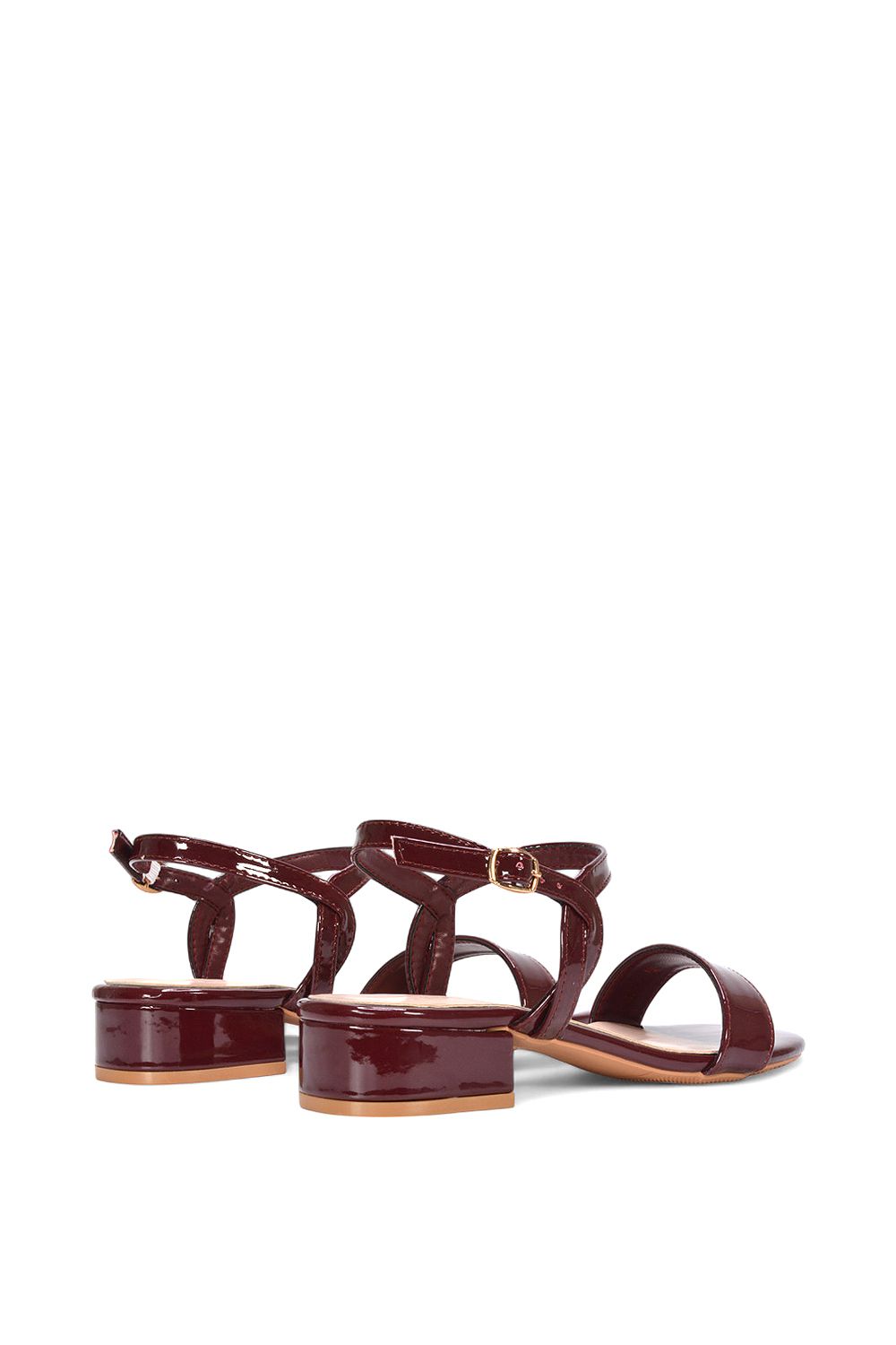 XY London 'Moana Low Bock Heel Round Toe Sandals With Buckle Fastening image 4