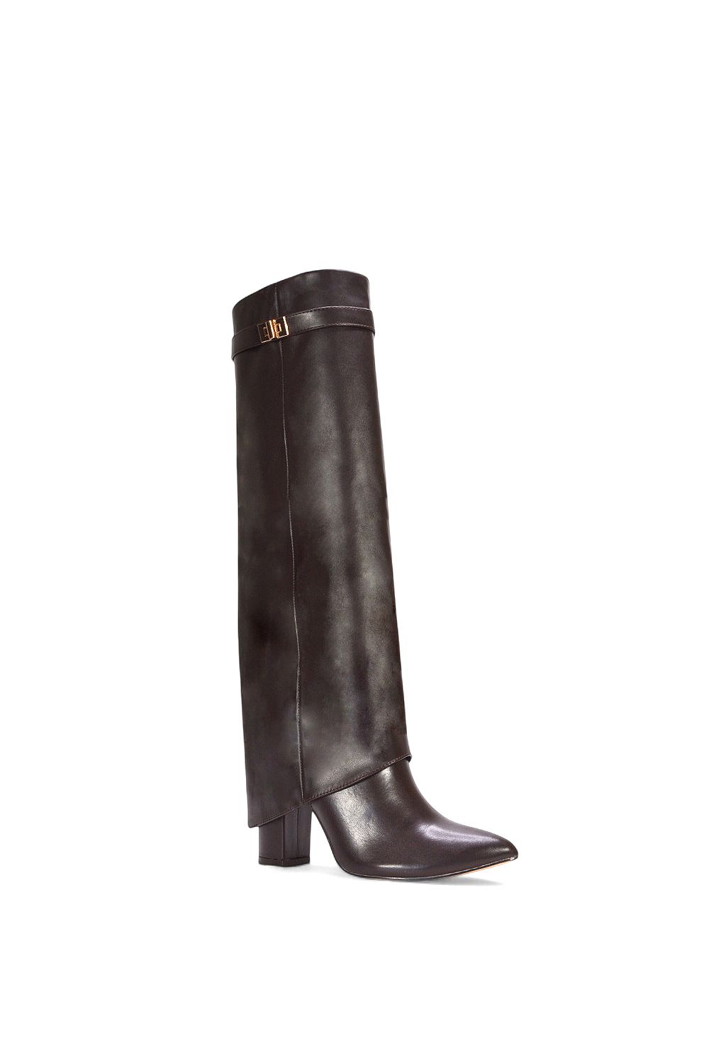 XY London 'Rayna' Block Heel Knee High Foldover Boots With Pointed Toe image 2