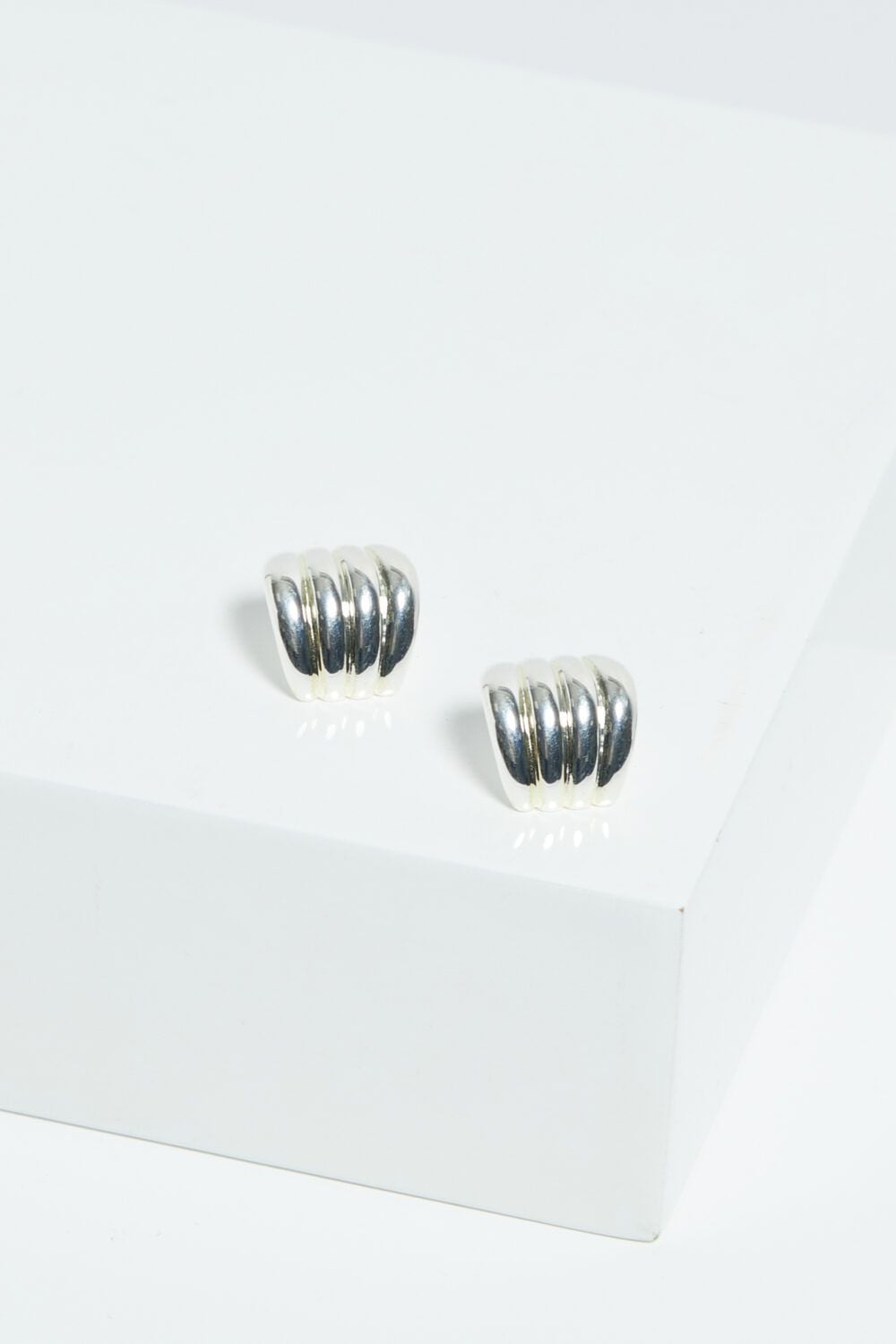 Jon Richard Silver Plated Ridge Stud Earrings image 4