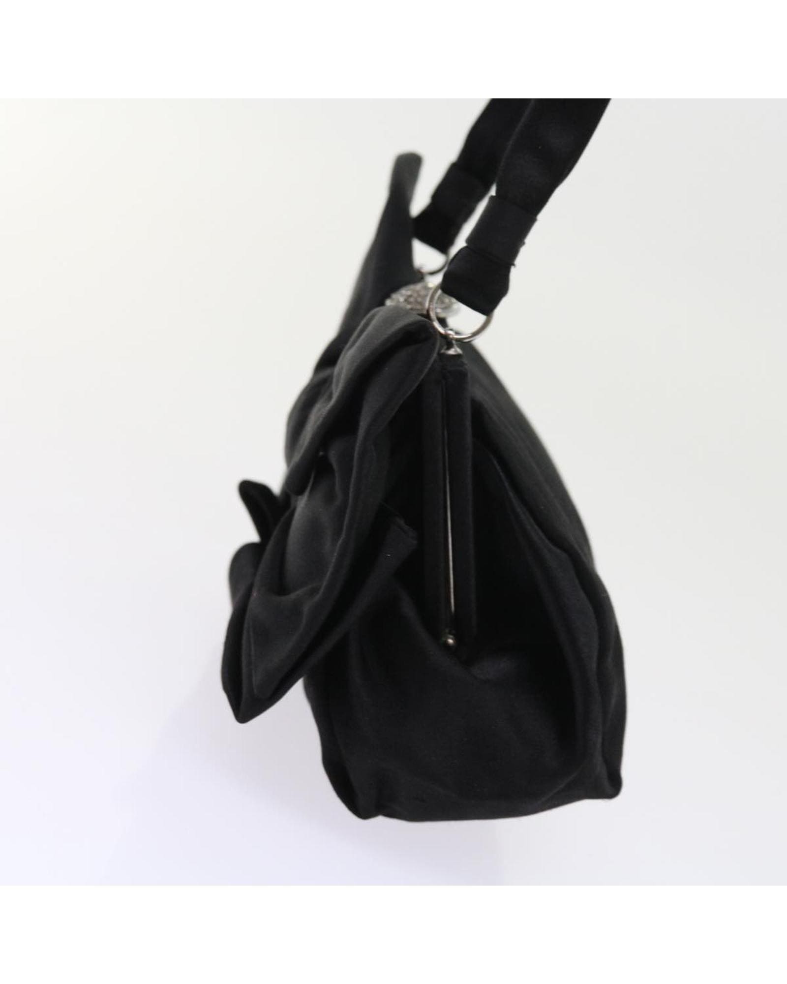 Valentino Preloved Bow Detail Handbag Black Satin Wo image 3