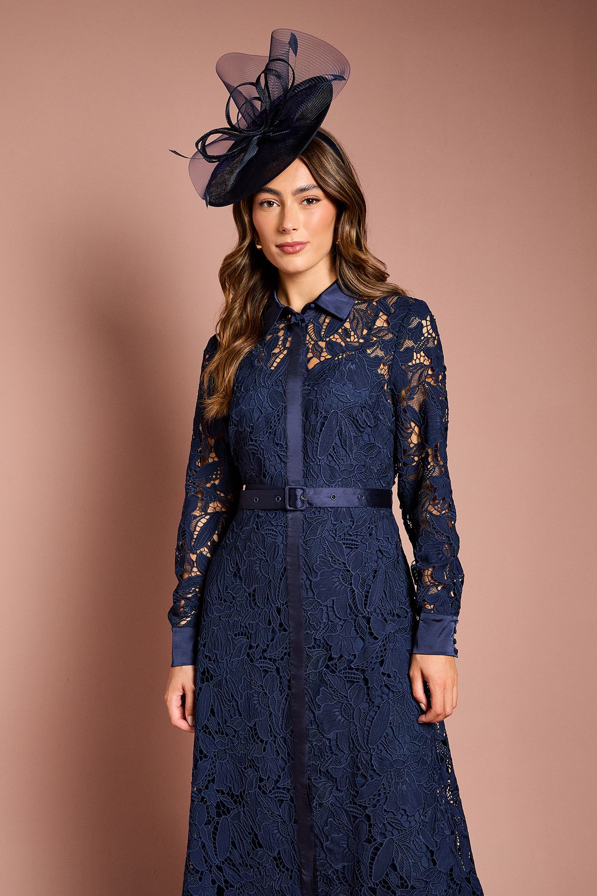 Coast Lace Shirt Dress Navy image 2
