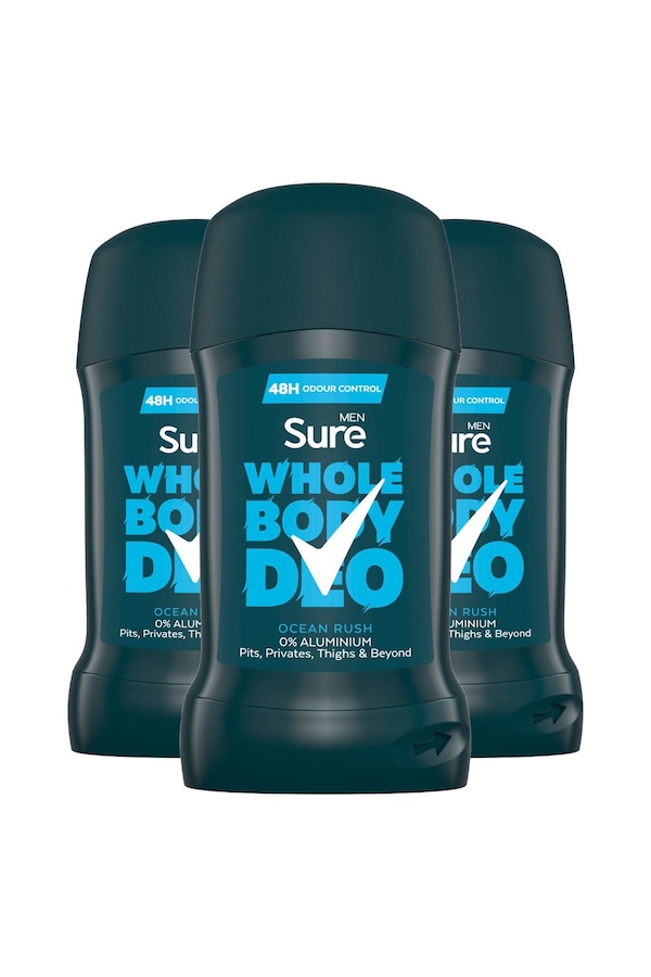 Sure Men 'Deodorant' Stick Ocean Rush with 48Hrs of Odour Control 50ml, 3pk
