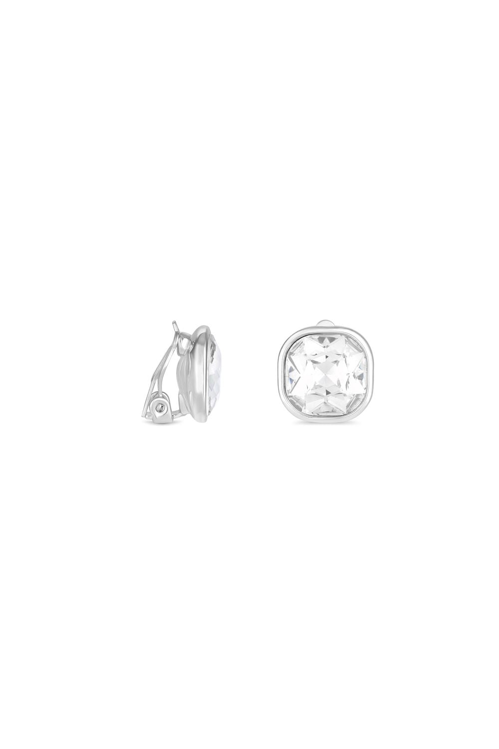 Jon Richard Silver Plated And Crystal Stone Clip Earrings image 1