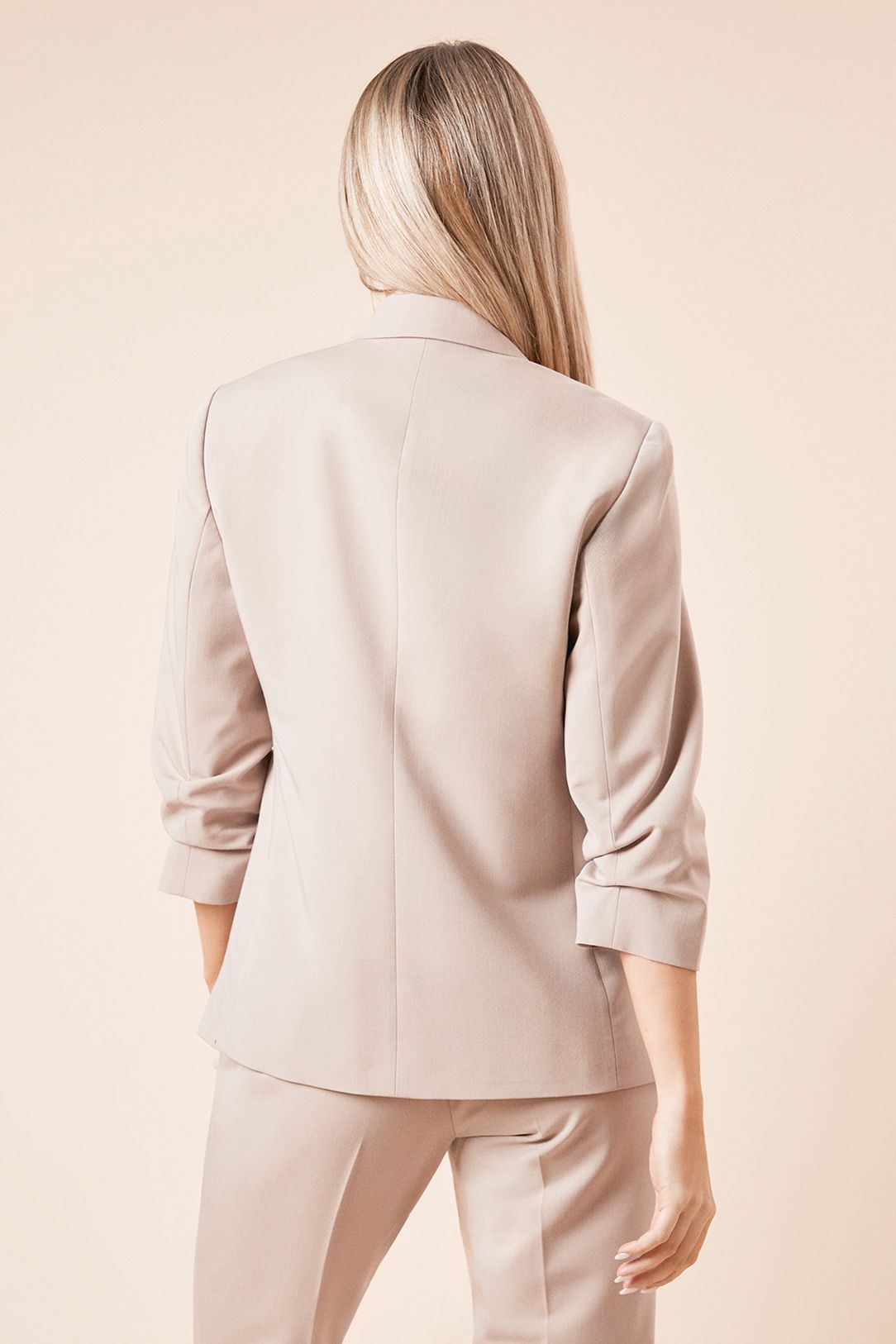 Dorothy Perkins Ruched Sleeve Blazer Stone image 3