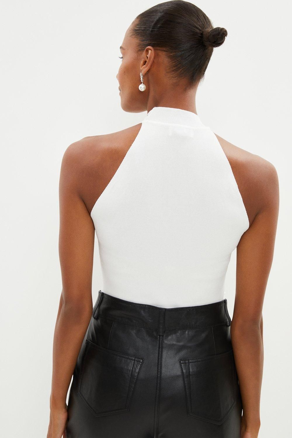 Coast Embellished Halter Neck Knit Top Cream image 3