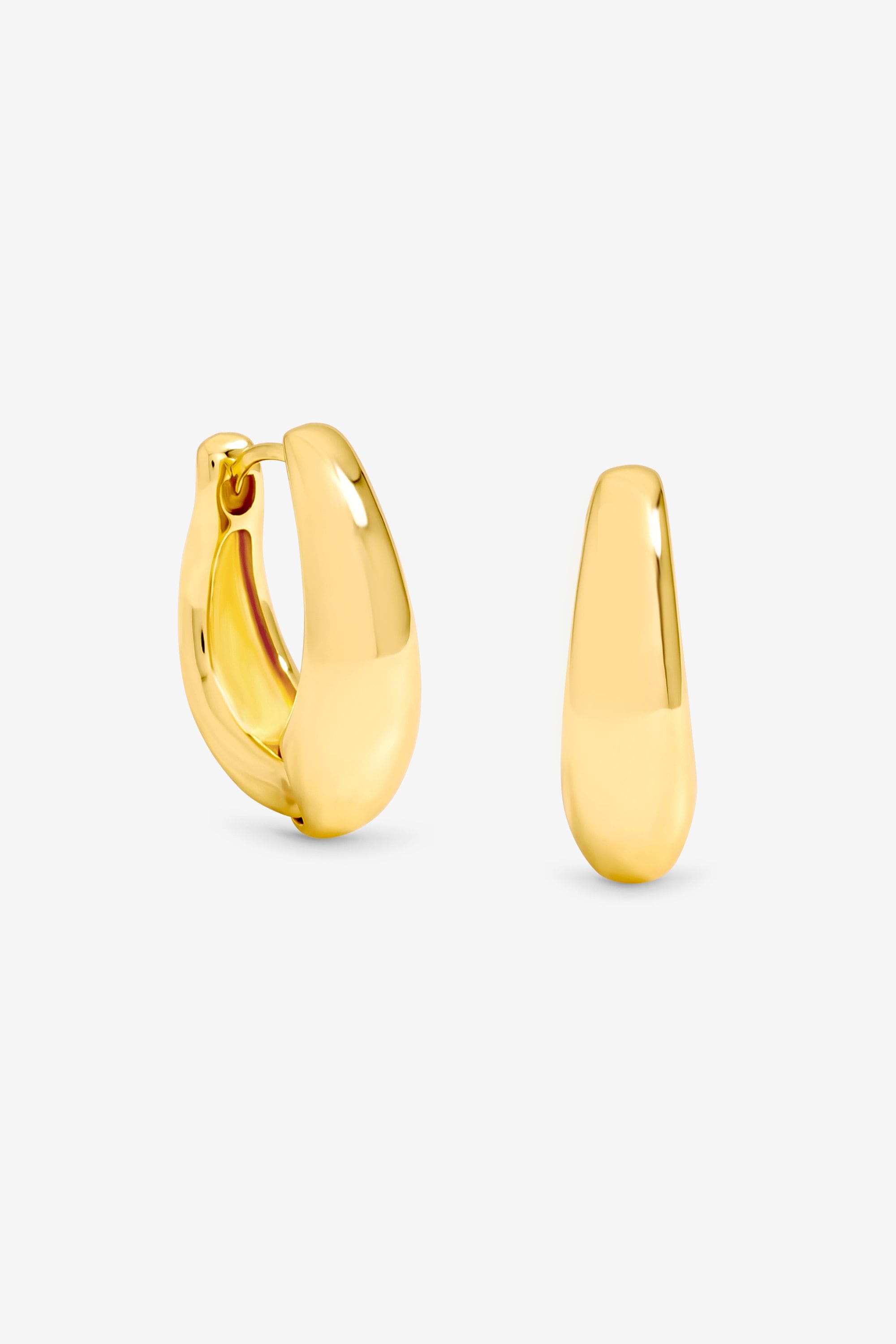Jon Richard Gold Plated Polished Hoop Earrings image 1