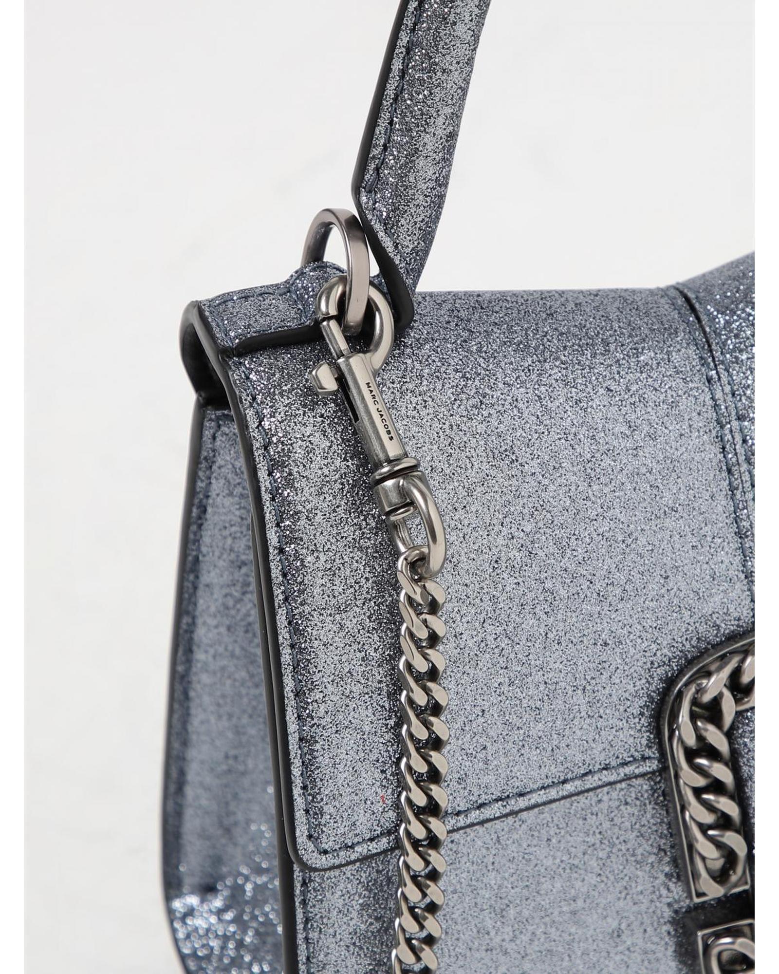 Marc Jacobs Softshot 21 Glitter Top Handle Bag Wo - Silver Clutch Bags image 3