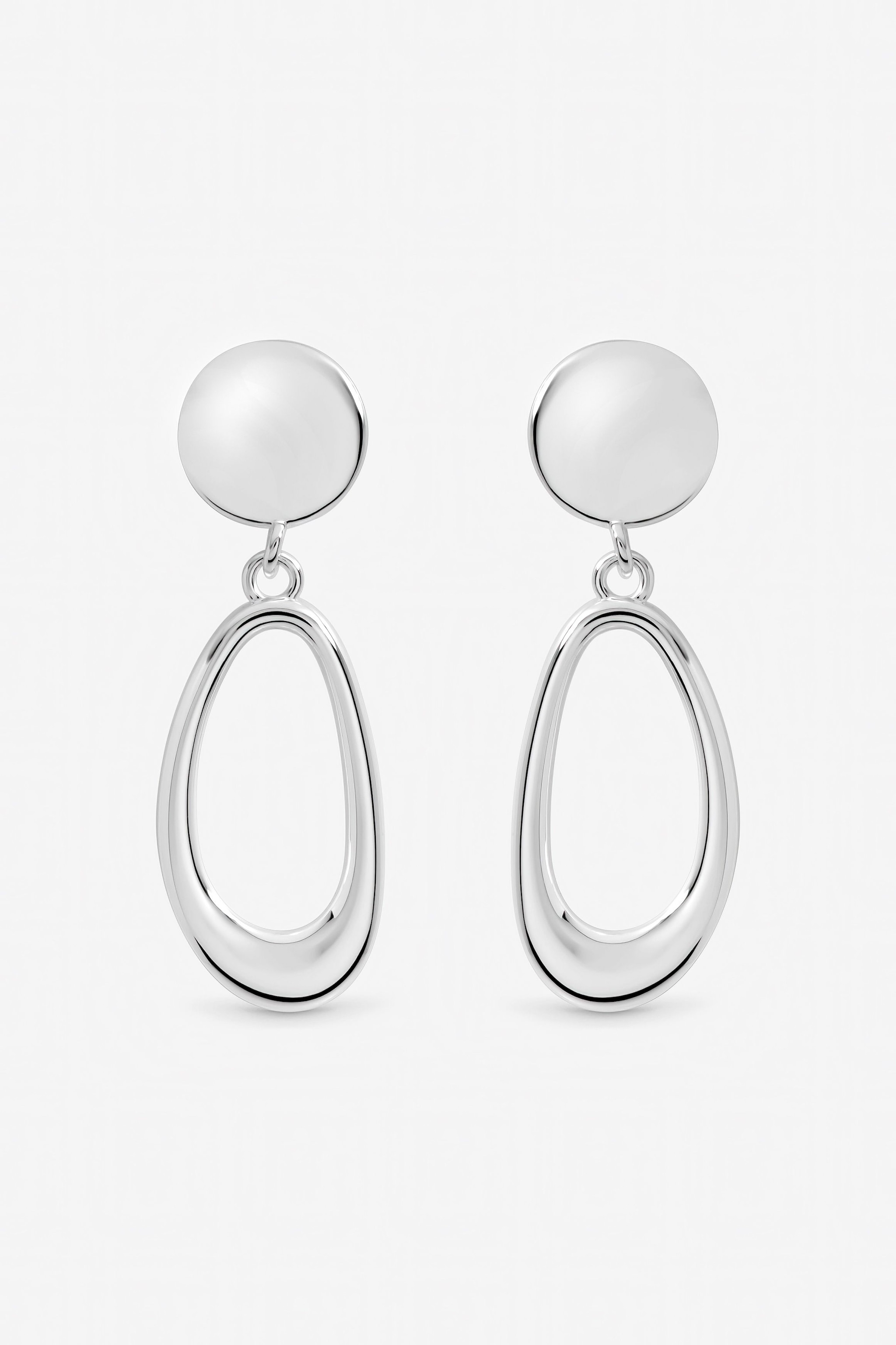 Inicio Sterling Silver Plated Polished Open Double Drop Earrings