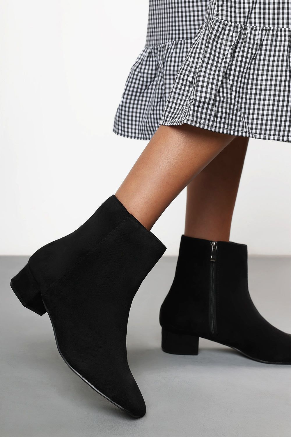 Where's That From 'Xanthe' Faux Suede Square Toe Ankle Boots with Low Block Heel image 2