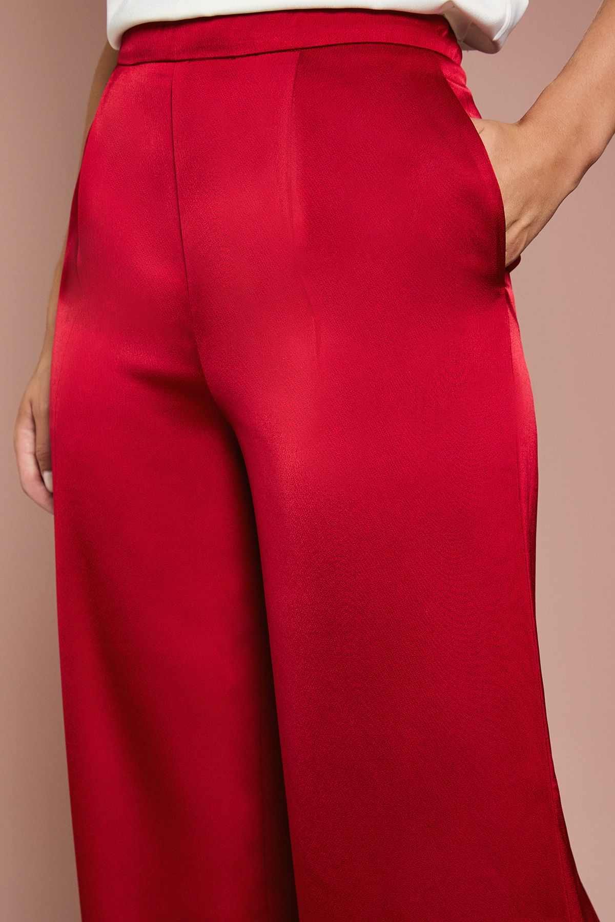 Coast Satin Flare Trouser Burgundy image 4