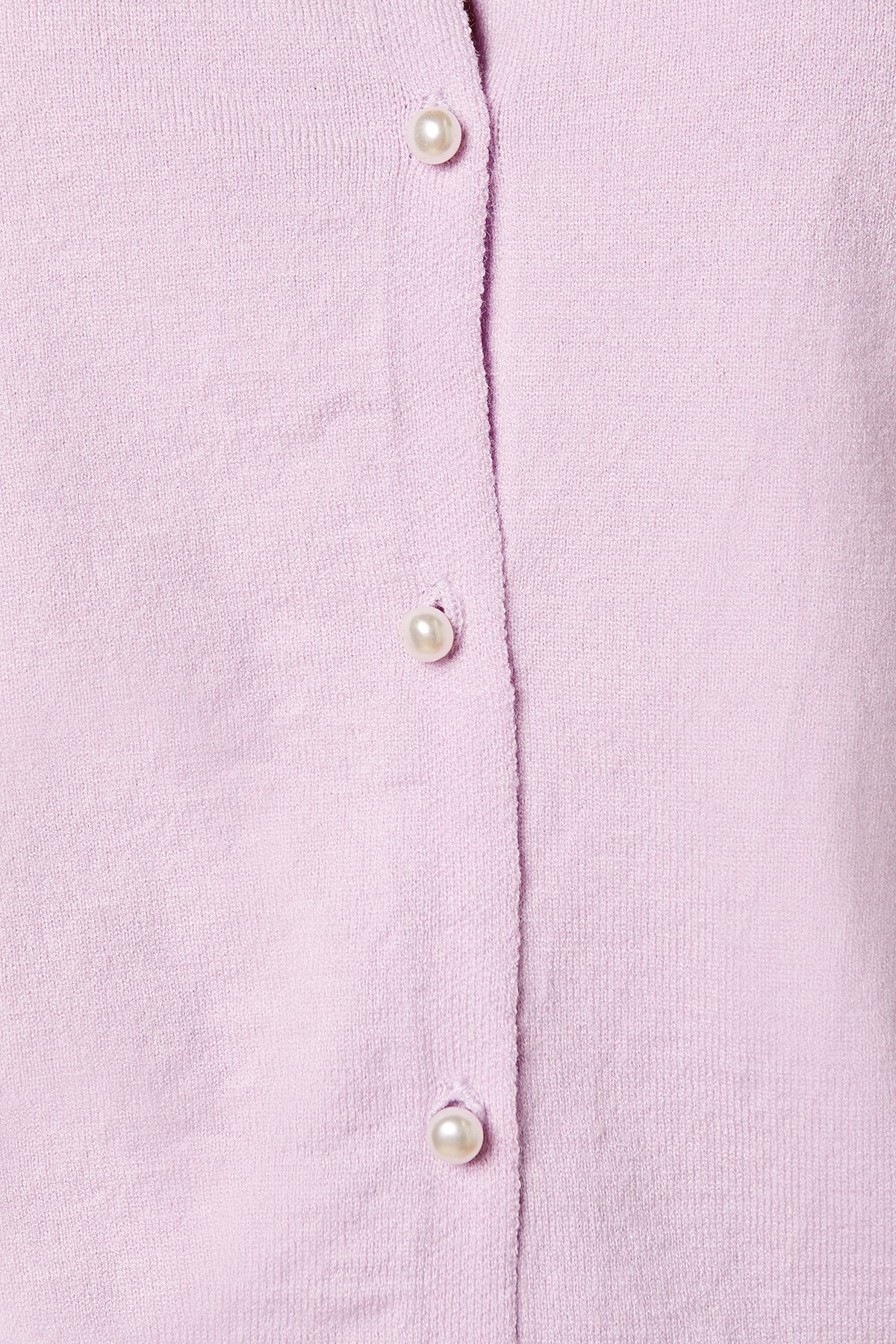 Oasis Milano Knitted Cropped Cardigan Lilac image 5