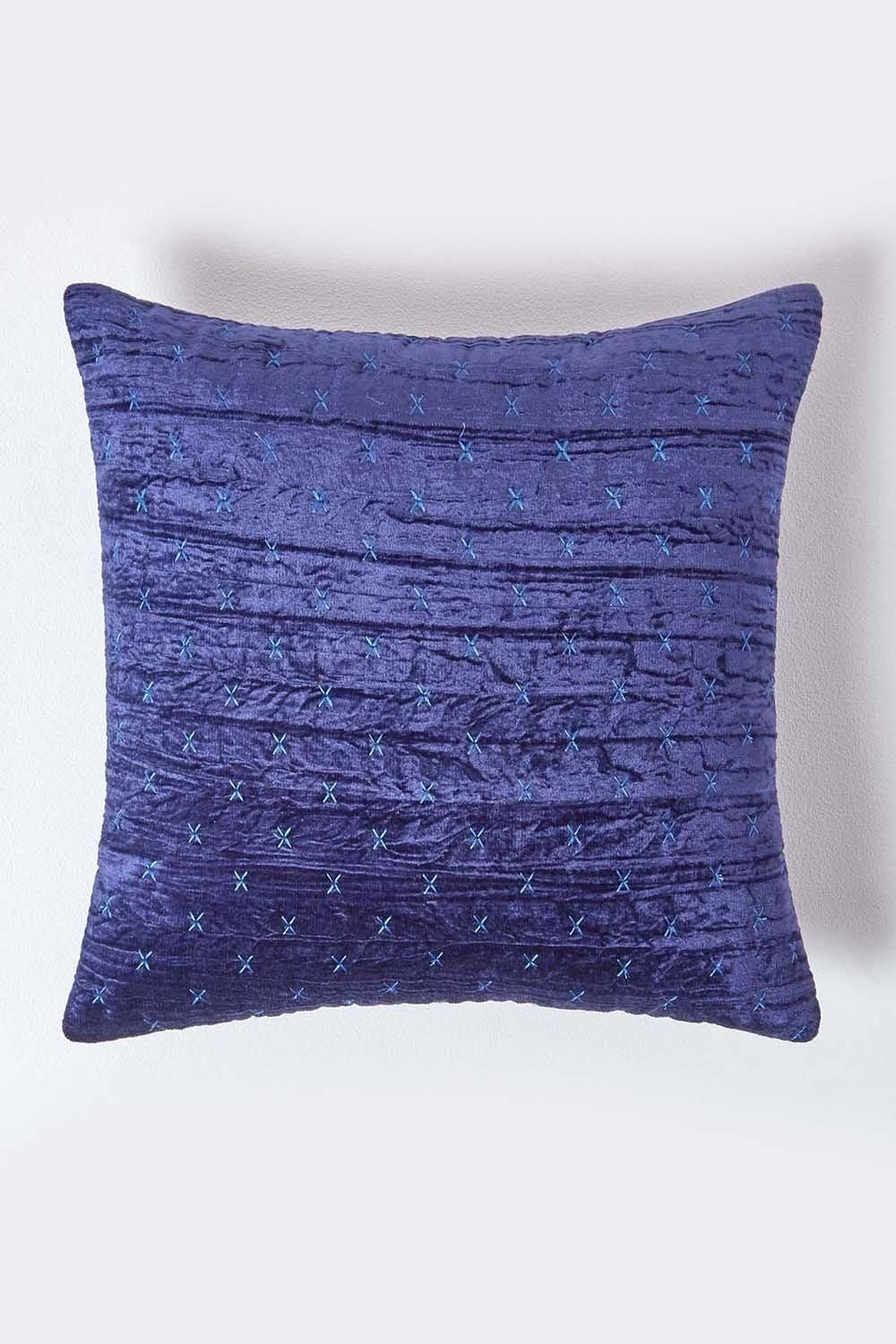 Homescapes Crushed Velvet Cushion Cover image 1
