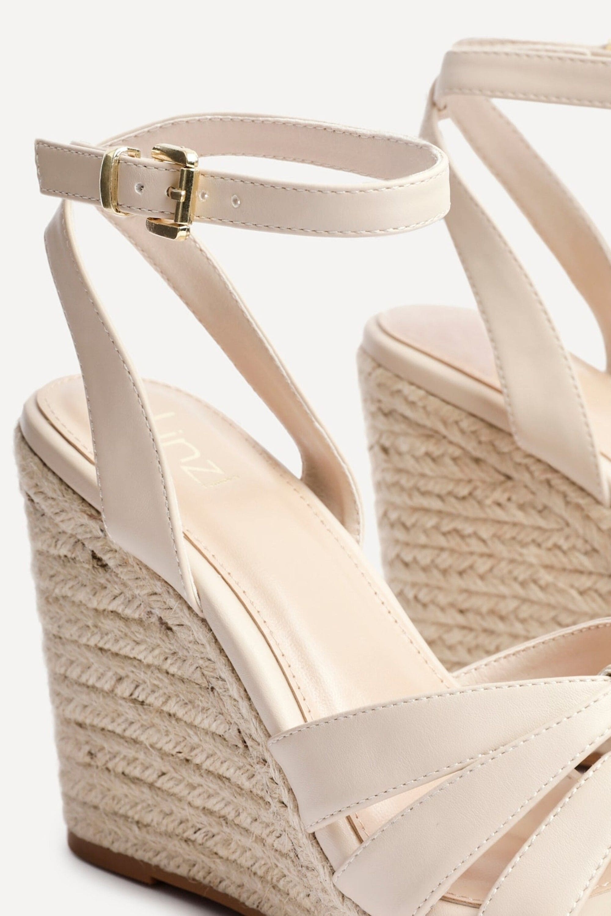 Linzi Goddess Nude Faux Leather Espadrille Wedge image 5