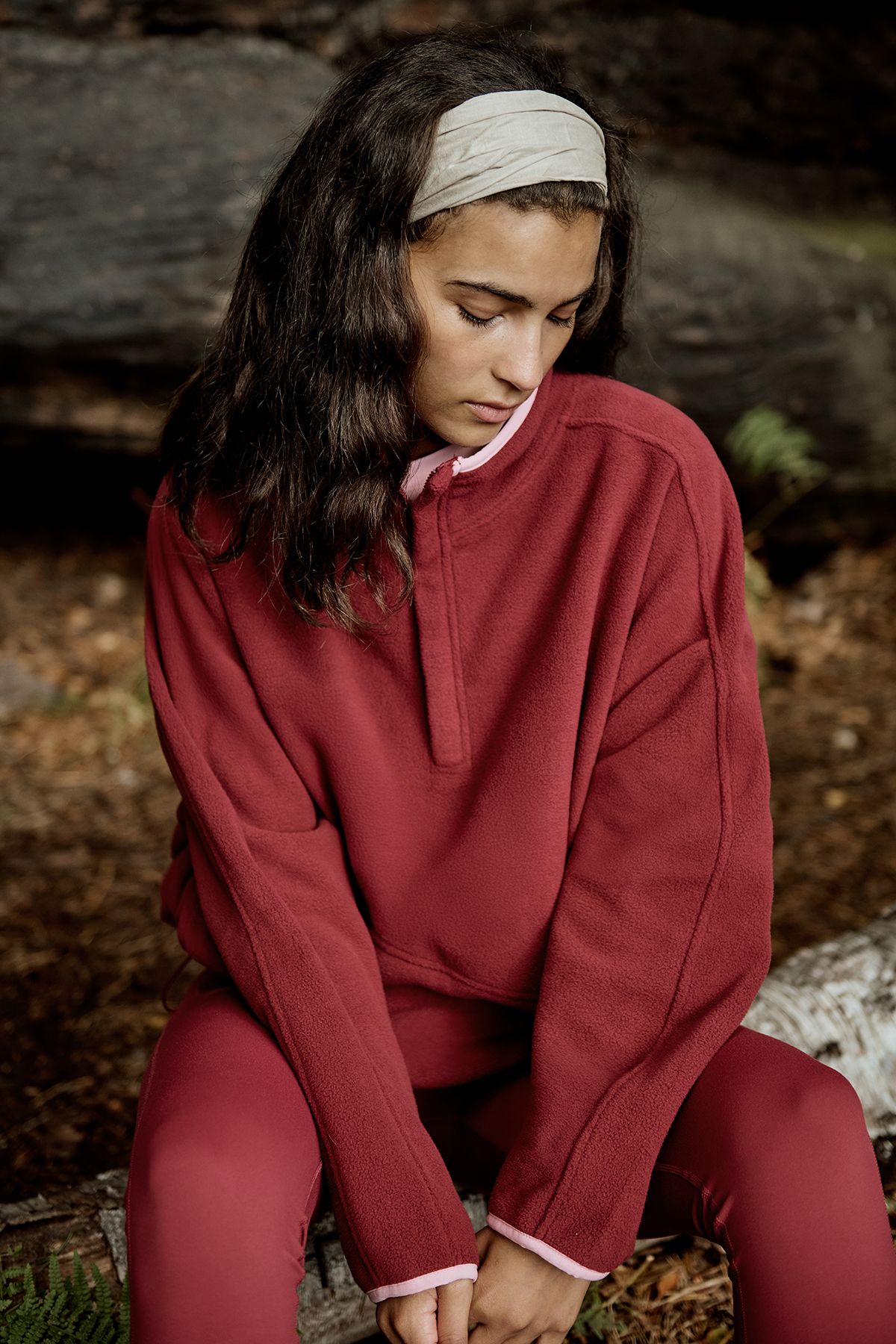 DSGN Studio DSGN Studio Sport Polar Fleece Contrast Binding Jacket Burgundy image 1