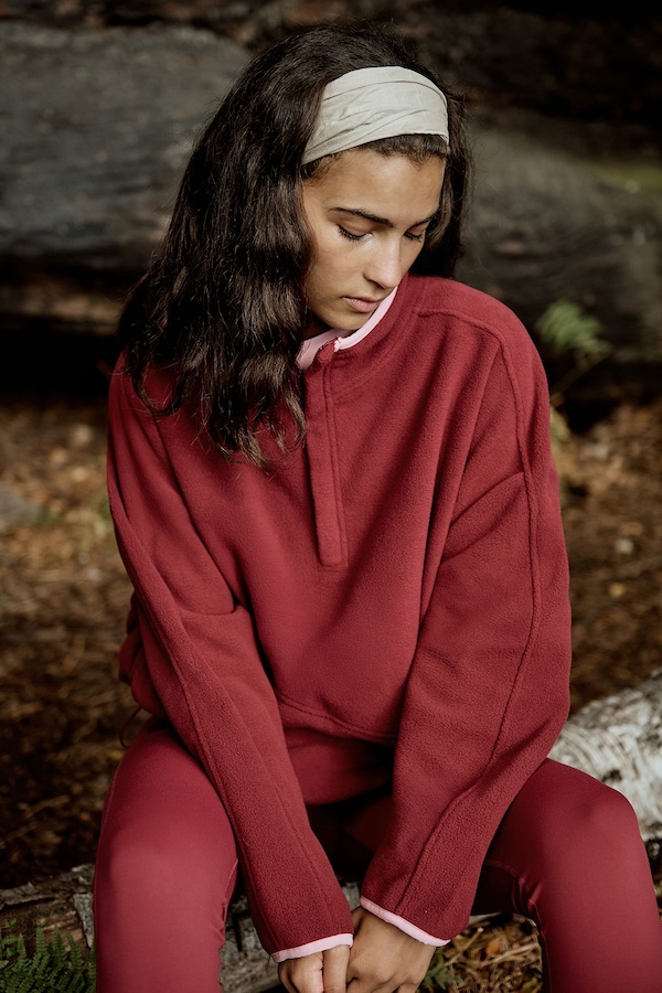 DSGN Studio DSGN Studio Sport Polar Fleece Contrast Binding Jacket Burgundy