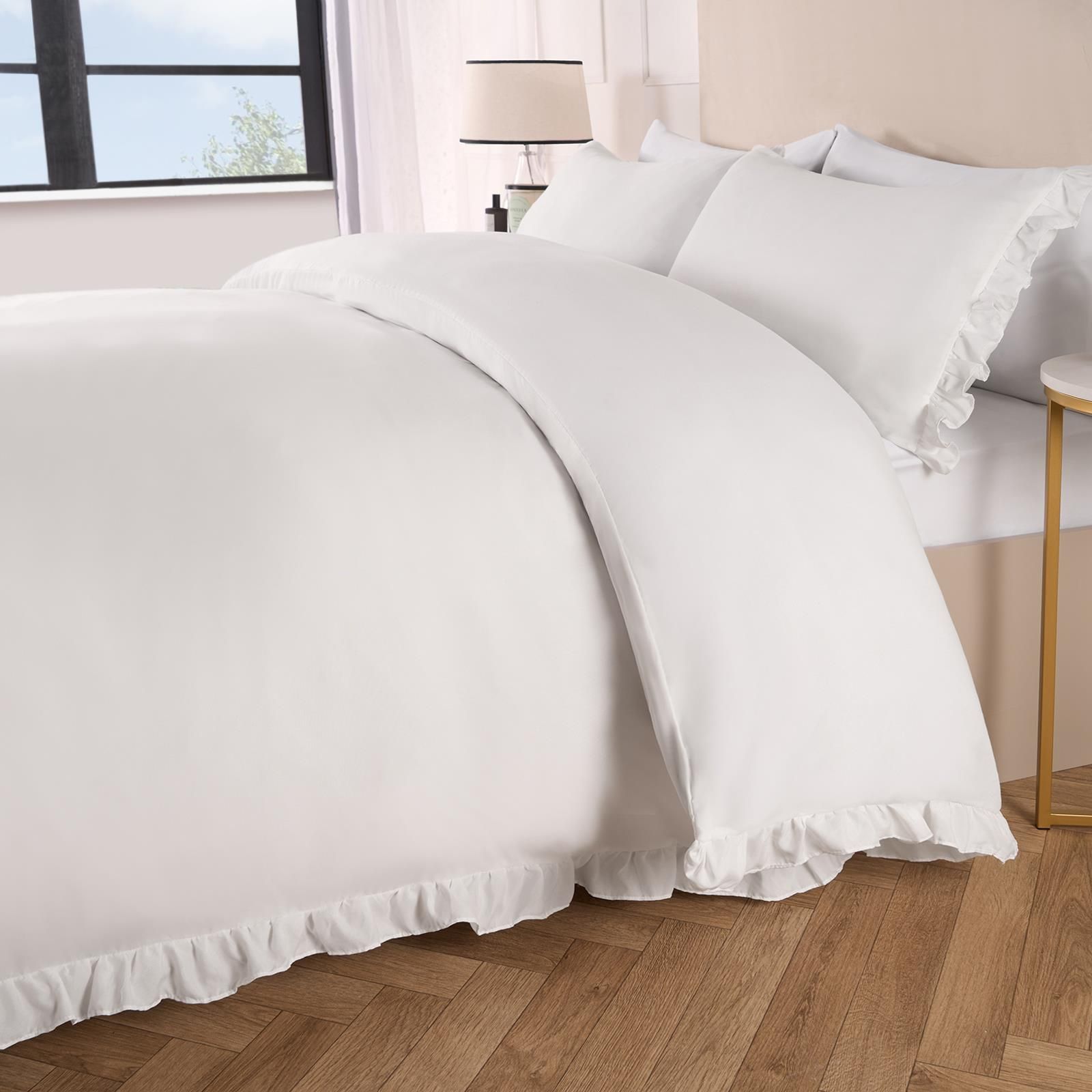 OHS Frill Edge Decor Duvet Cover with Pillowcase Bedding Set image 6
