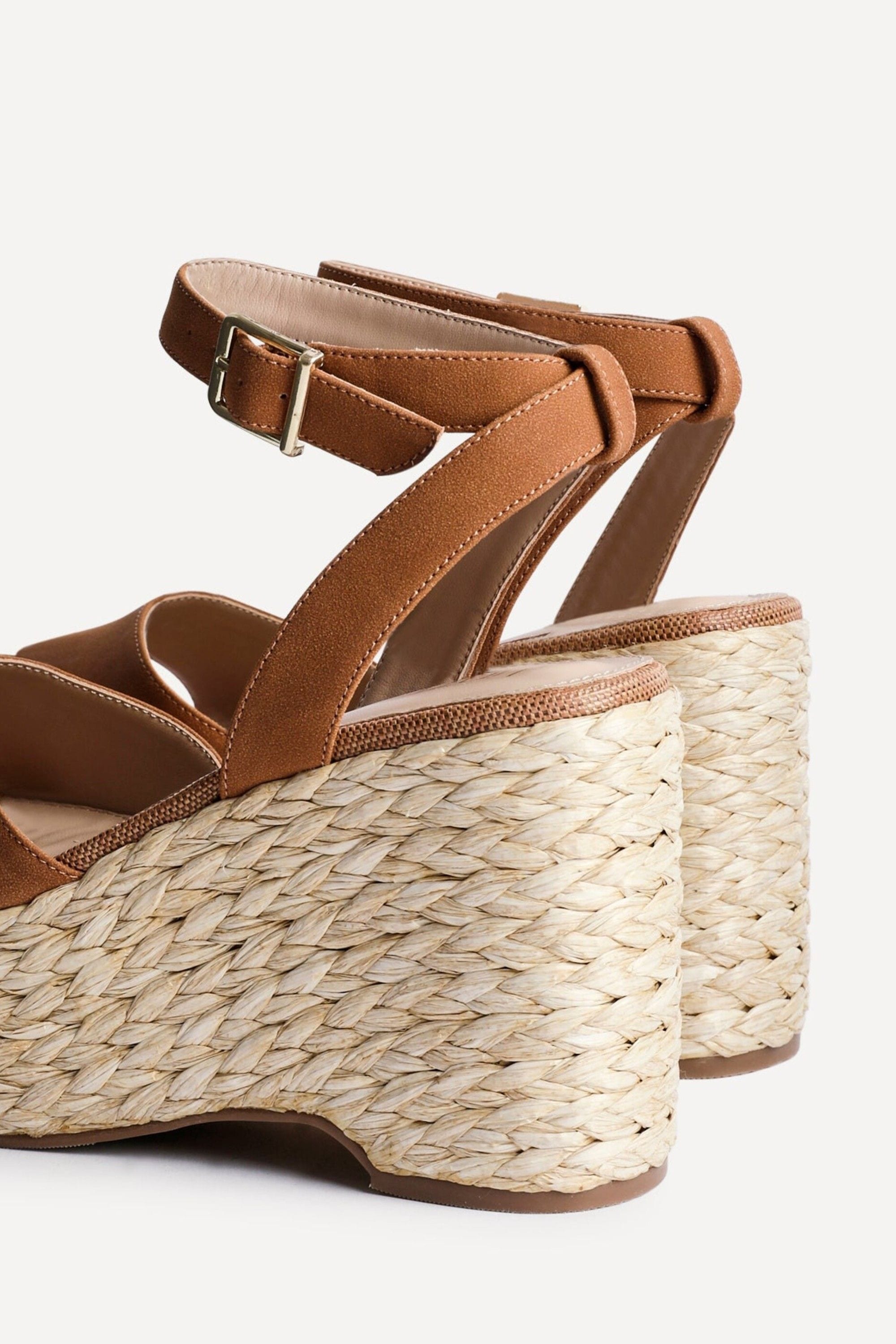 Linzi Pacific Tan Faux Suede Espadrille Platform Wedge image 4