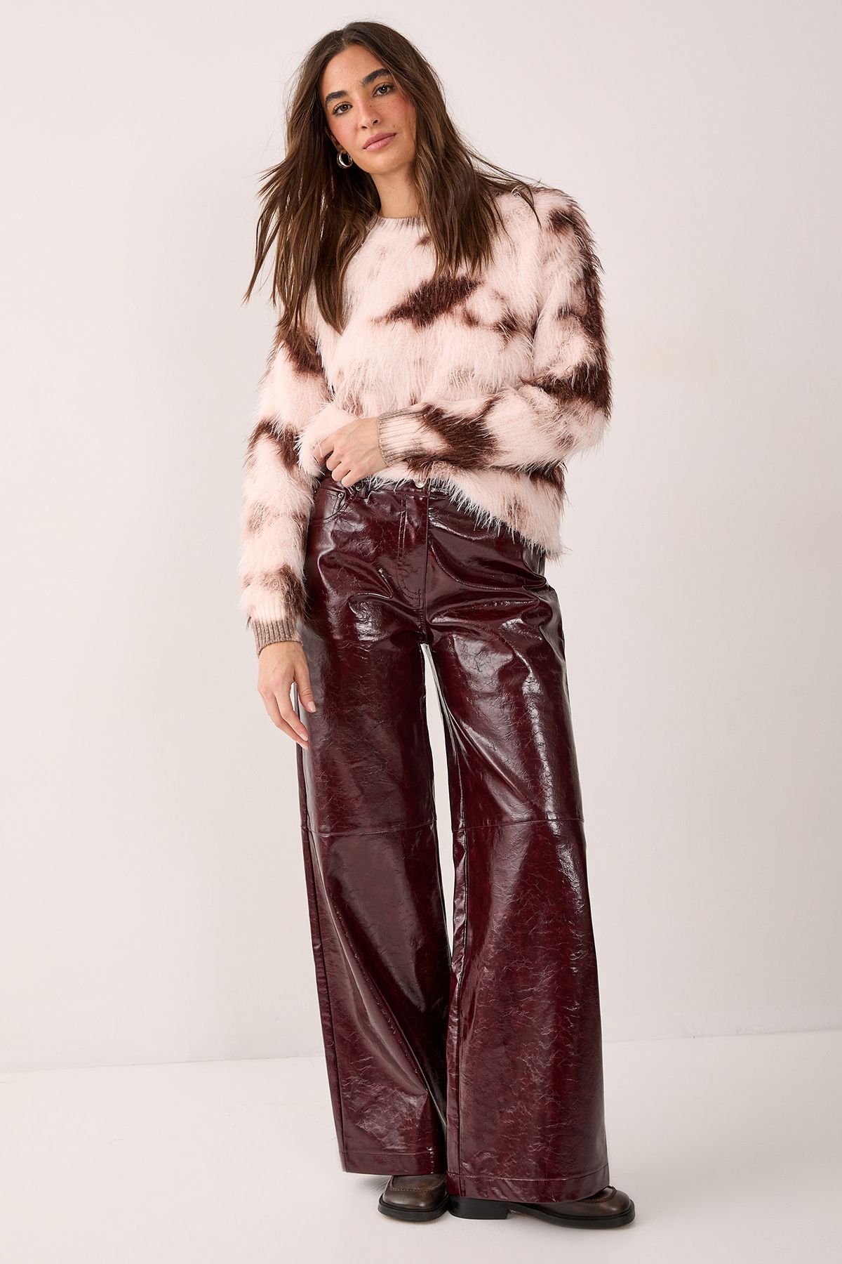 NastyGal Fluffy Tie Dye Jumper Cream image 2