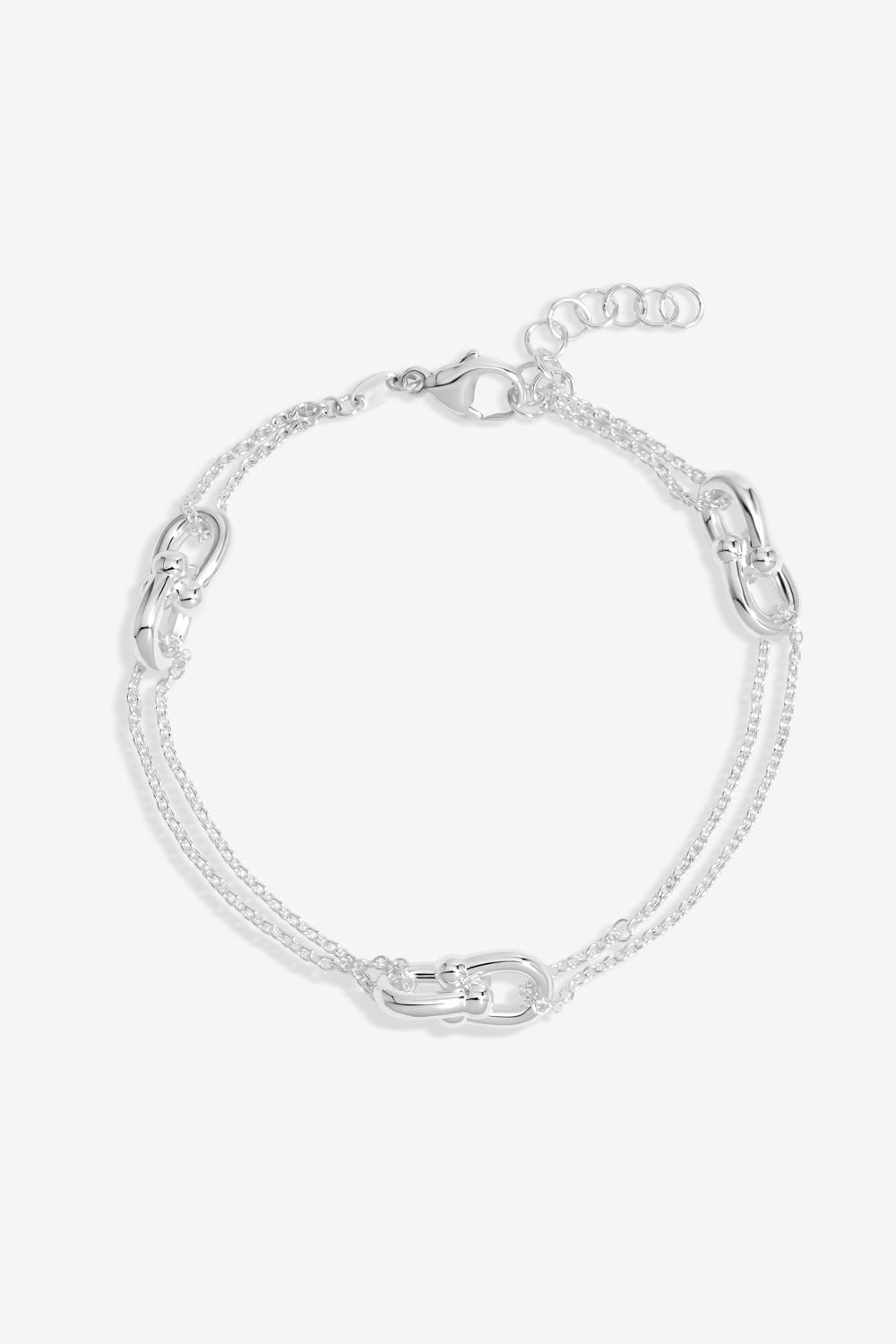 Simply Silver Sterling Silver 925 Double Chain Link Bracelet image 1