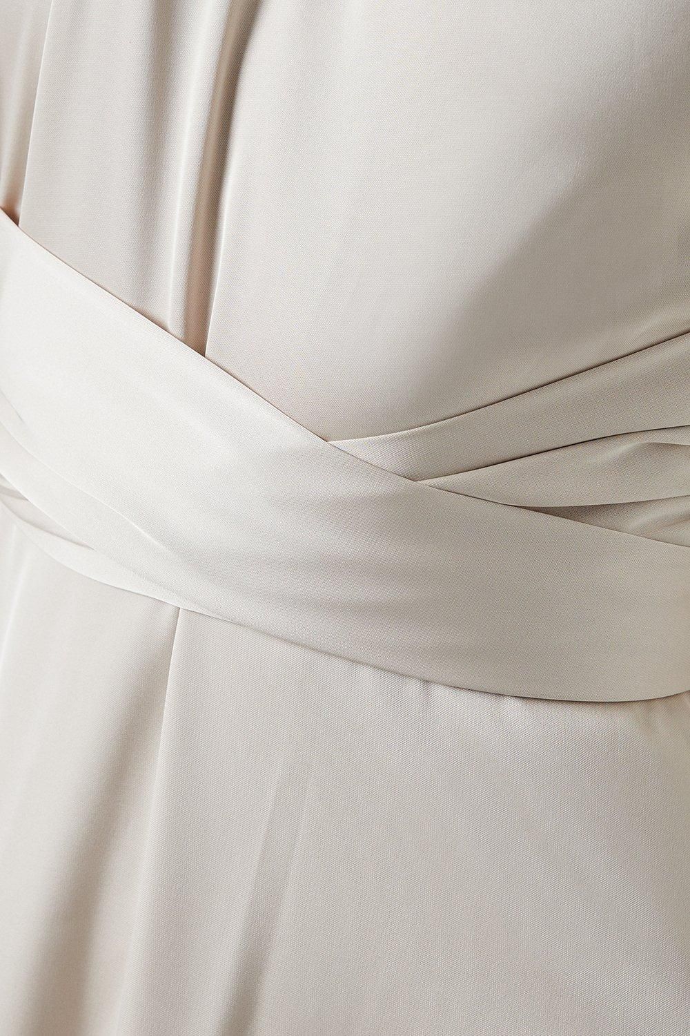 Coast Coast Honoured Twist Halterneck Satin Maxi Bridesmaid Dress Champagne image 5