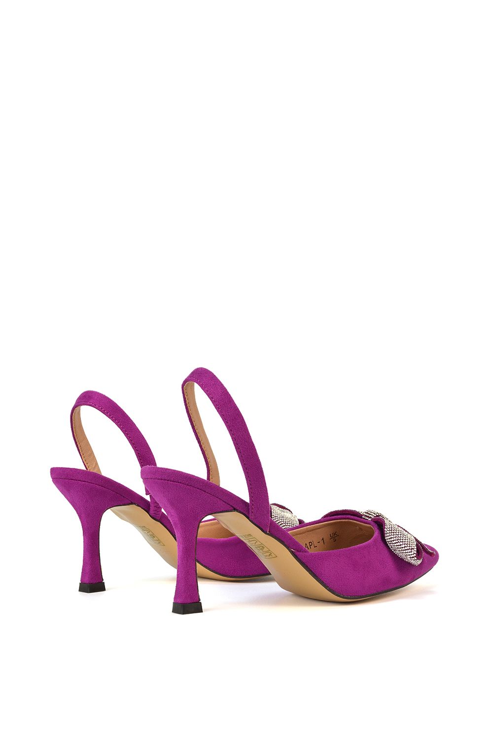 XY London 'Victoria' Diamante Bow Stiletto Slingback High Heel Shoes image 4