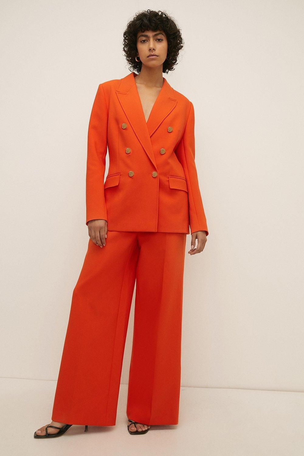 Oasis Premium Tailored Wide Leg Trousers Orange image 1