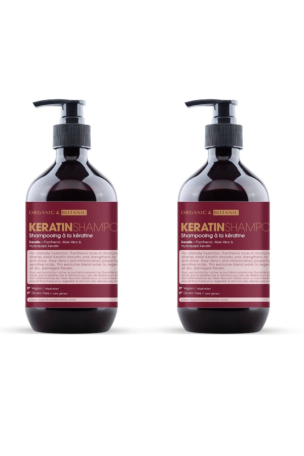 Organic & Botanic Keratin Shampoo 500ml x 2 Duo Pack