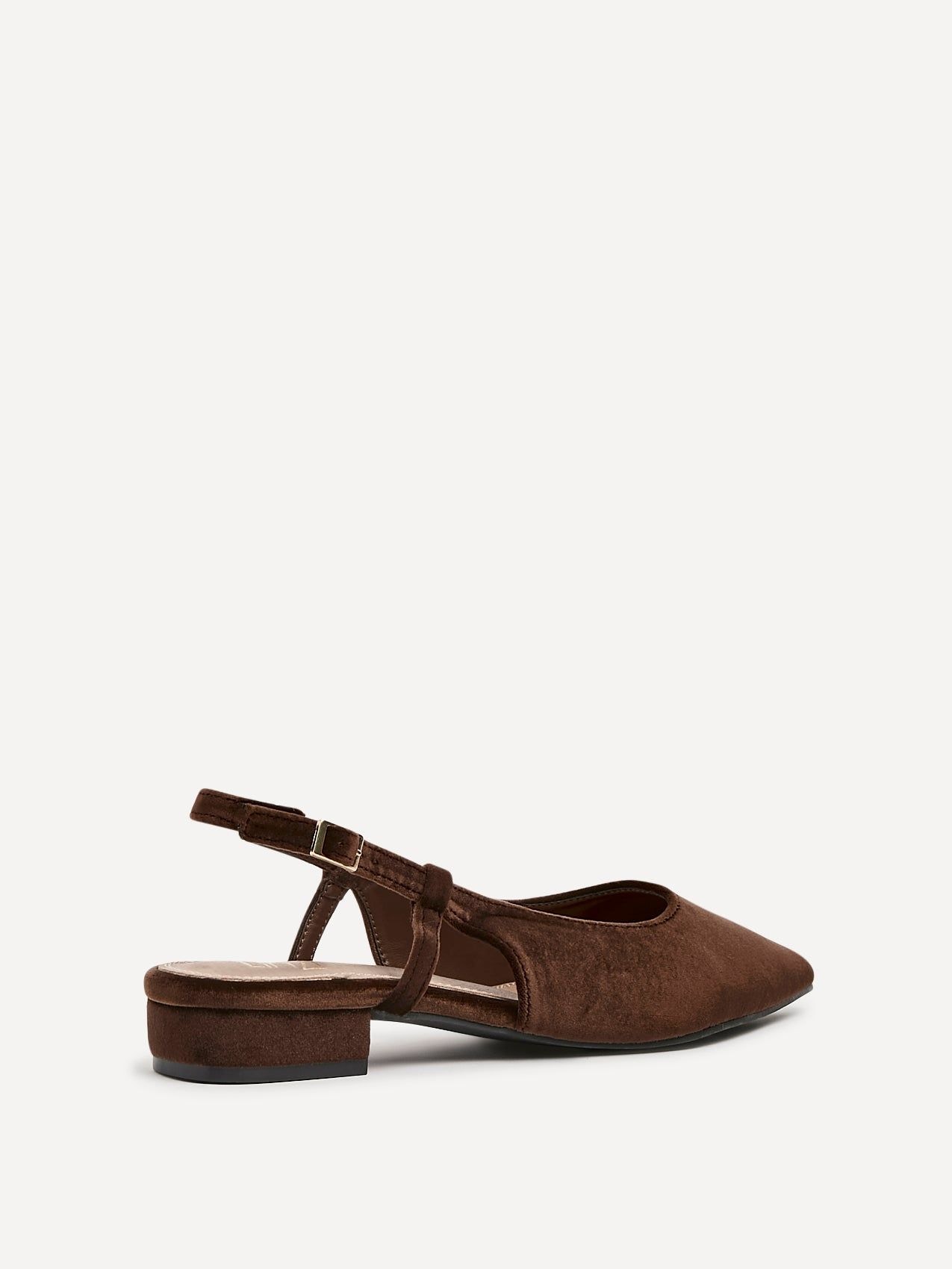 Linzi Clasica Brown Velvet Pointed Toe Ballet Flat image 3