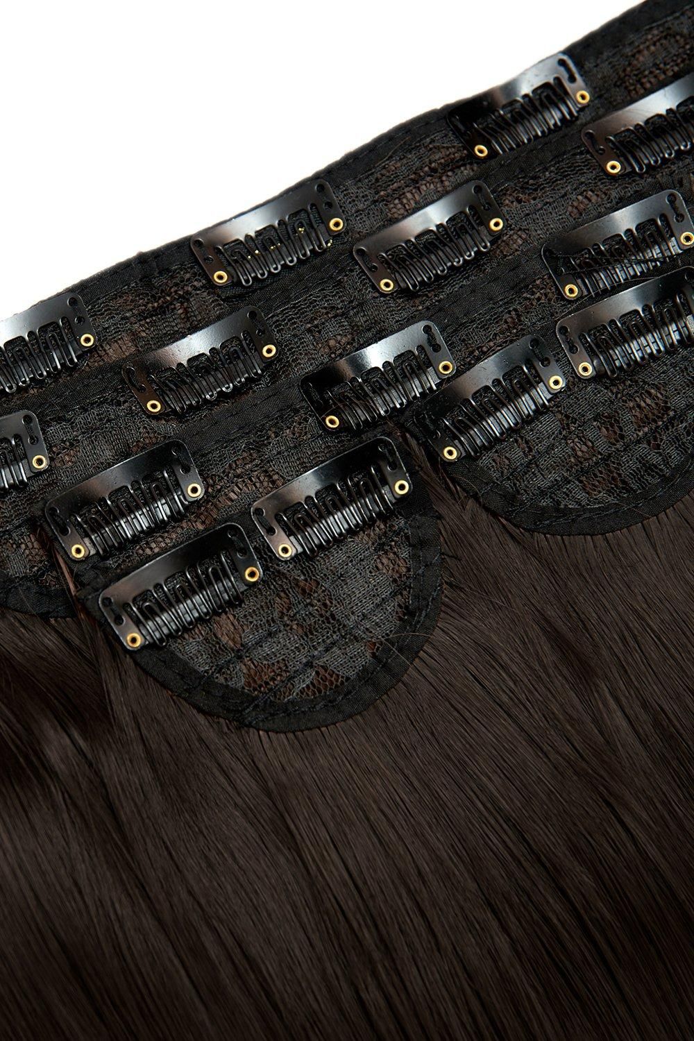 Lullabellz Super Thick 22" 5 Piece Straight Clip In Extensions Dark Brown image 2