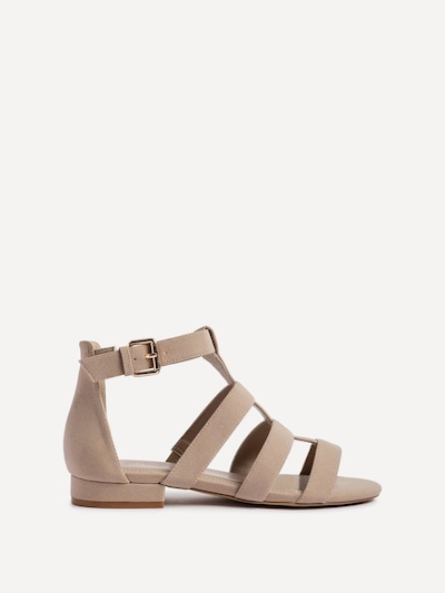 Linzi Liberate Taupe Faux Suede Closed Back Gladiator Sandals
