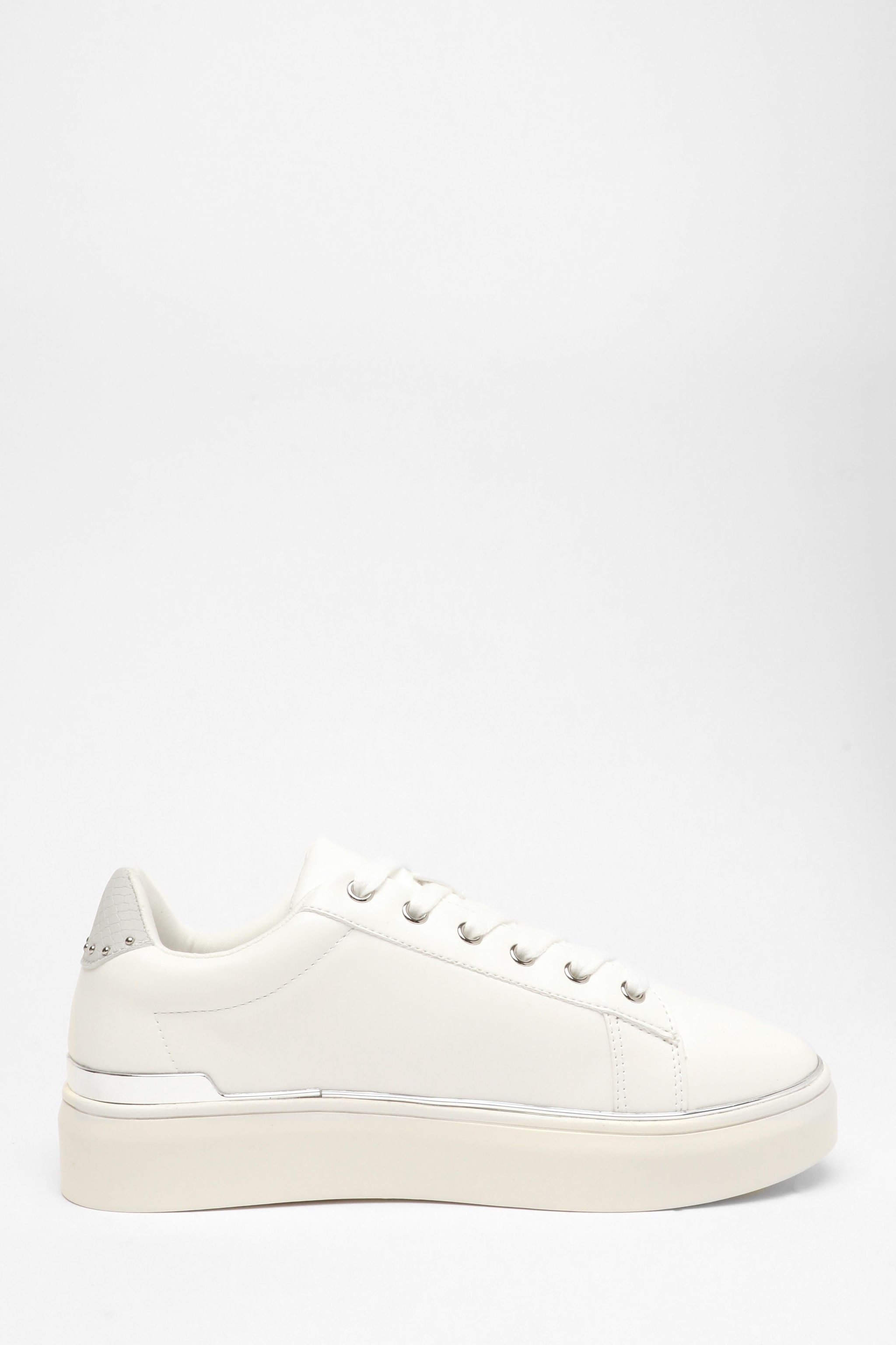 Quiz Faux Leather Trim Trainers image 6
