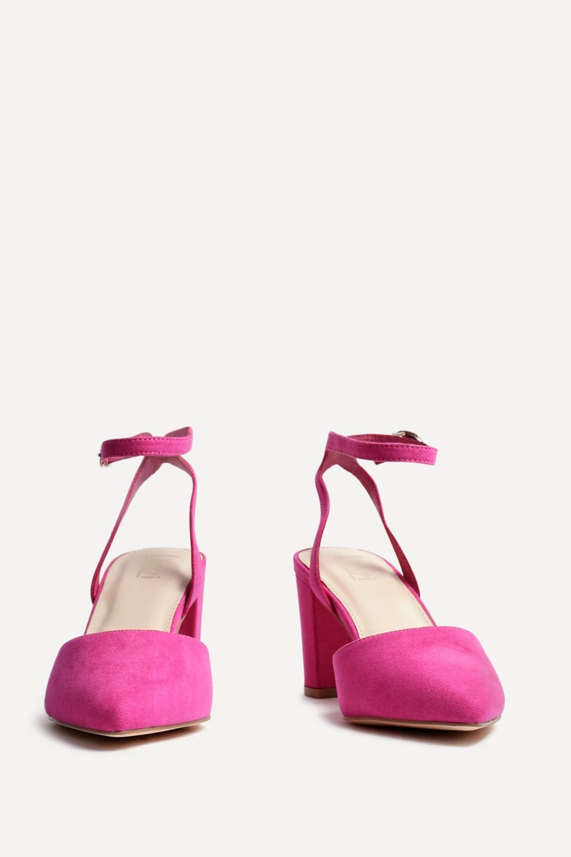 Linzi Larsa Wide Fit Pink Faux Suede Classic Pointed Toe Court Heel image 3
