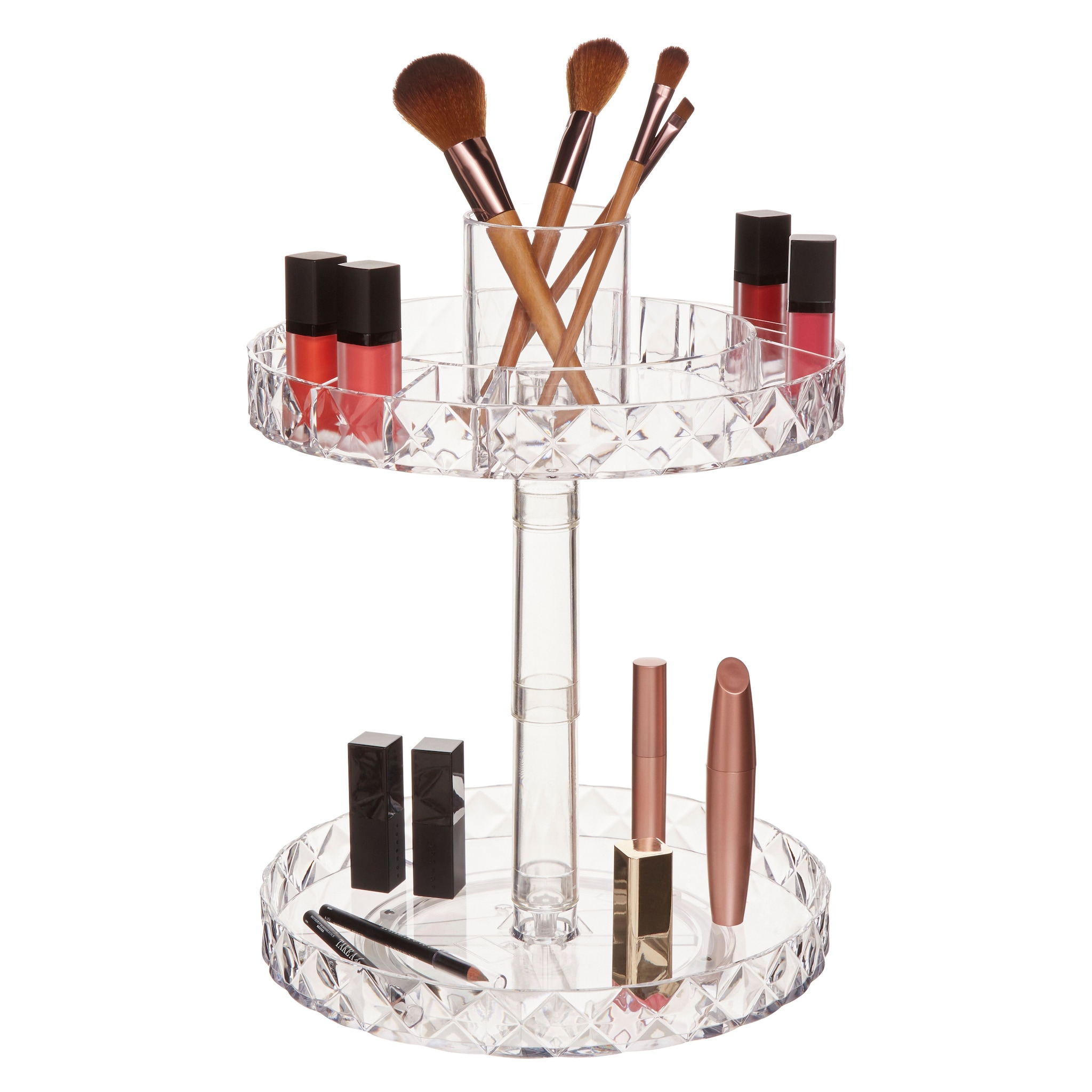 Orsina Beauty Two Tier Round Revolving Cosmetic Organiser image 1